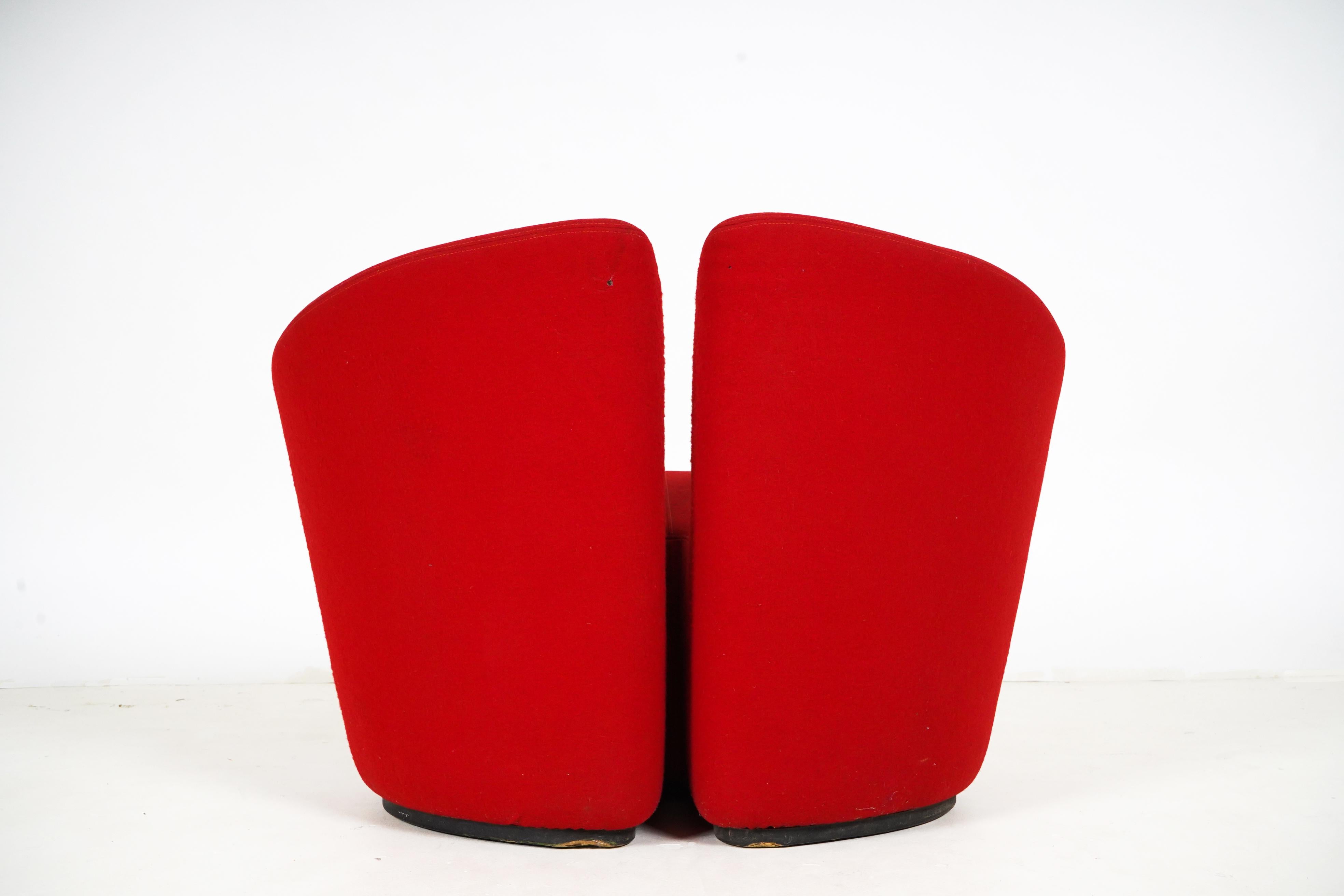 Modernist Red Chair with Original Fabric In Good Condition For Sale In Chicago, IL