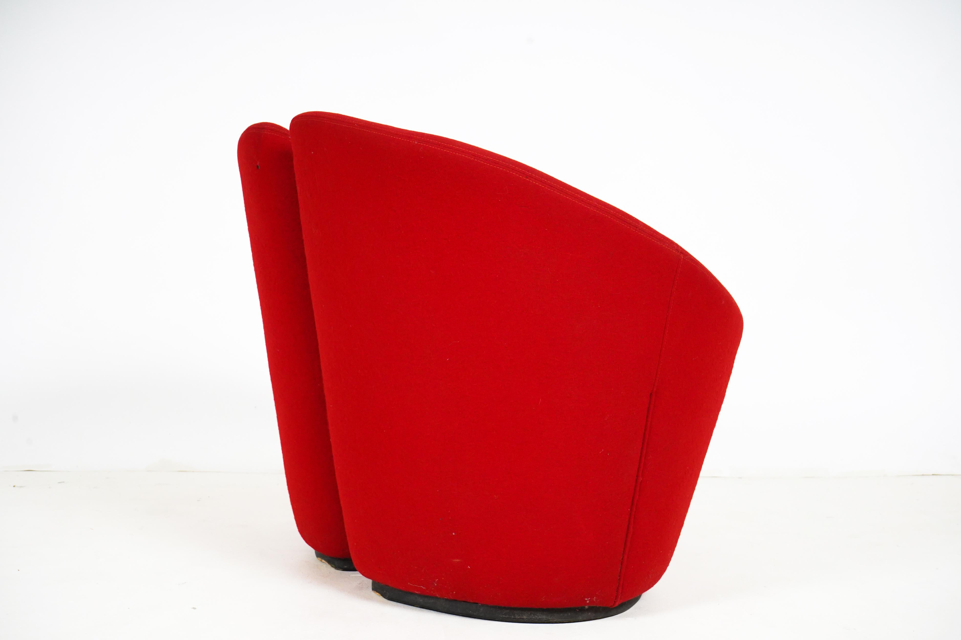 20th Century Modernist Red Chair with Original Fabric For Sale