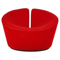 Roter modernistischer Stuhl mit Original-Stoff