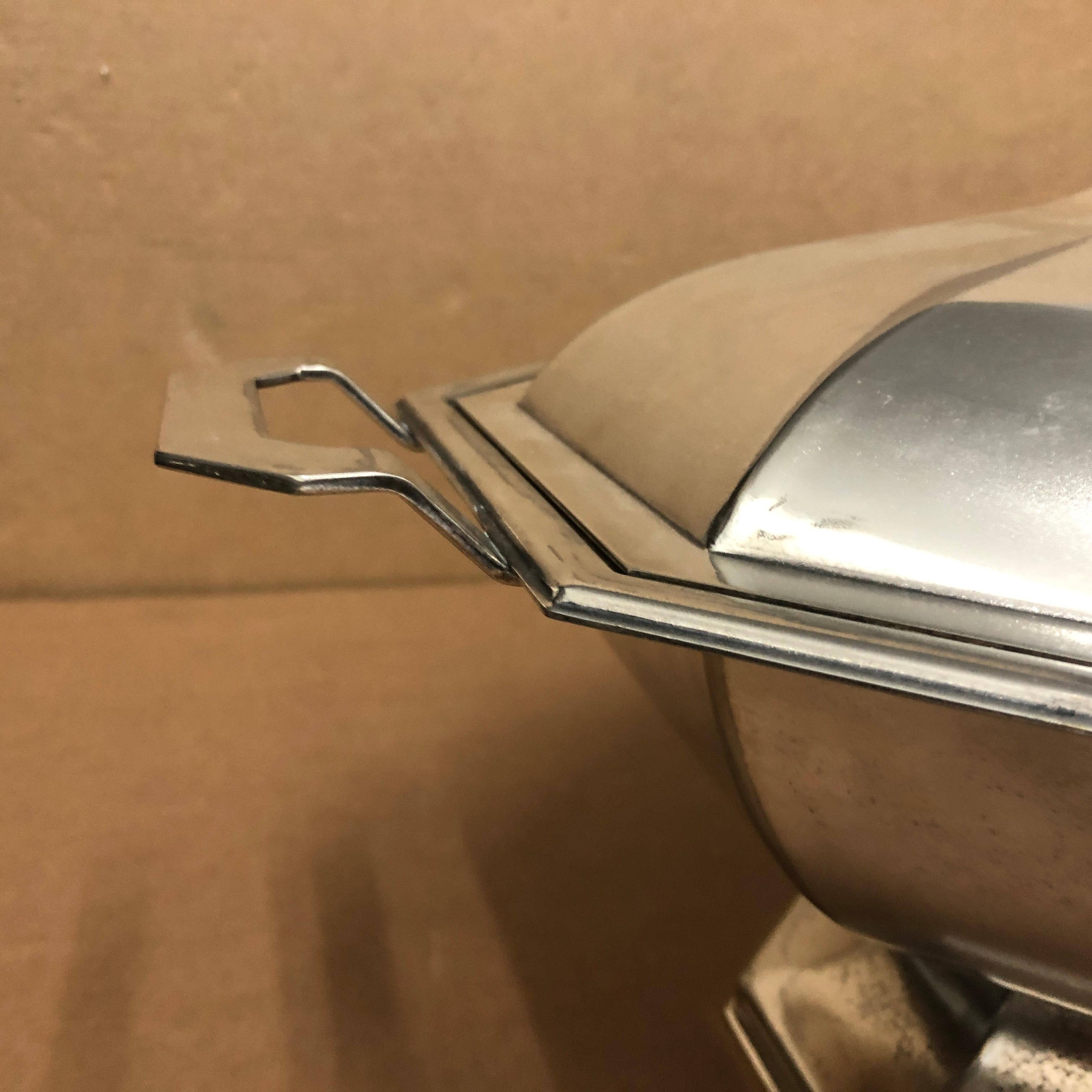 Modernist Silver Plated Octagonal Italian Soup Tureen, circa 1970 7