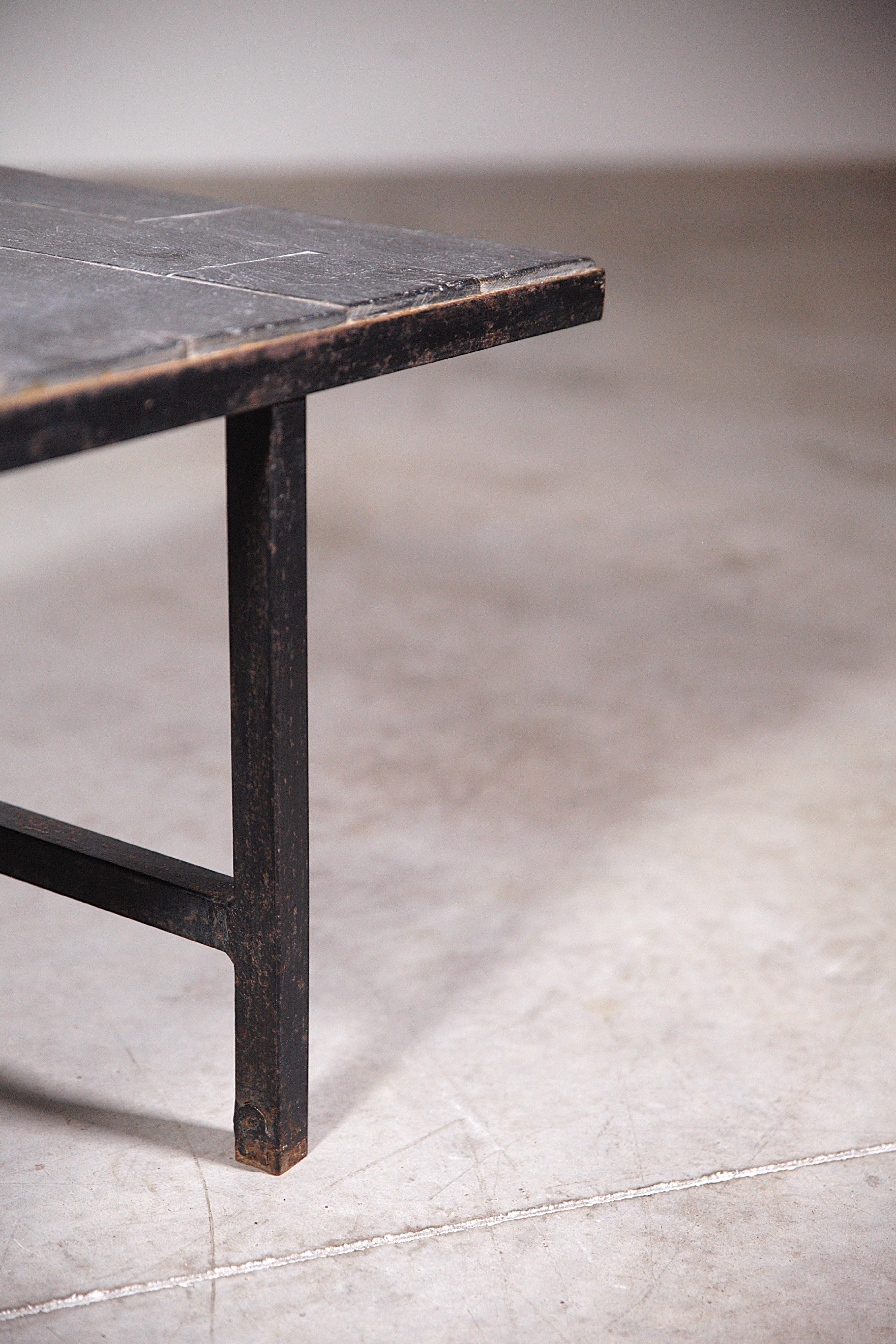 A Modernist Slate Stone Coffee Table France 1950's For Sale 4