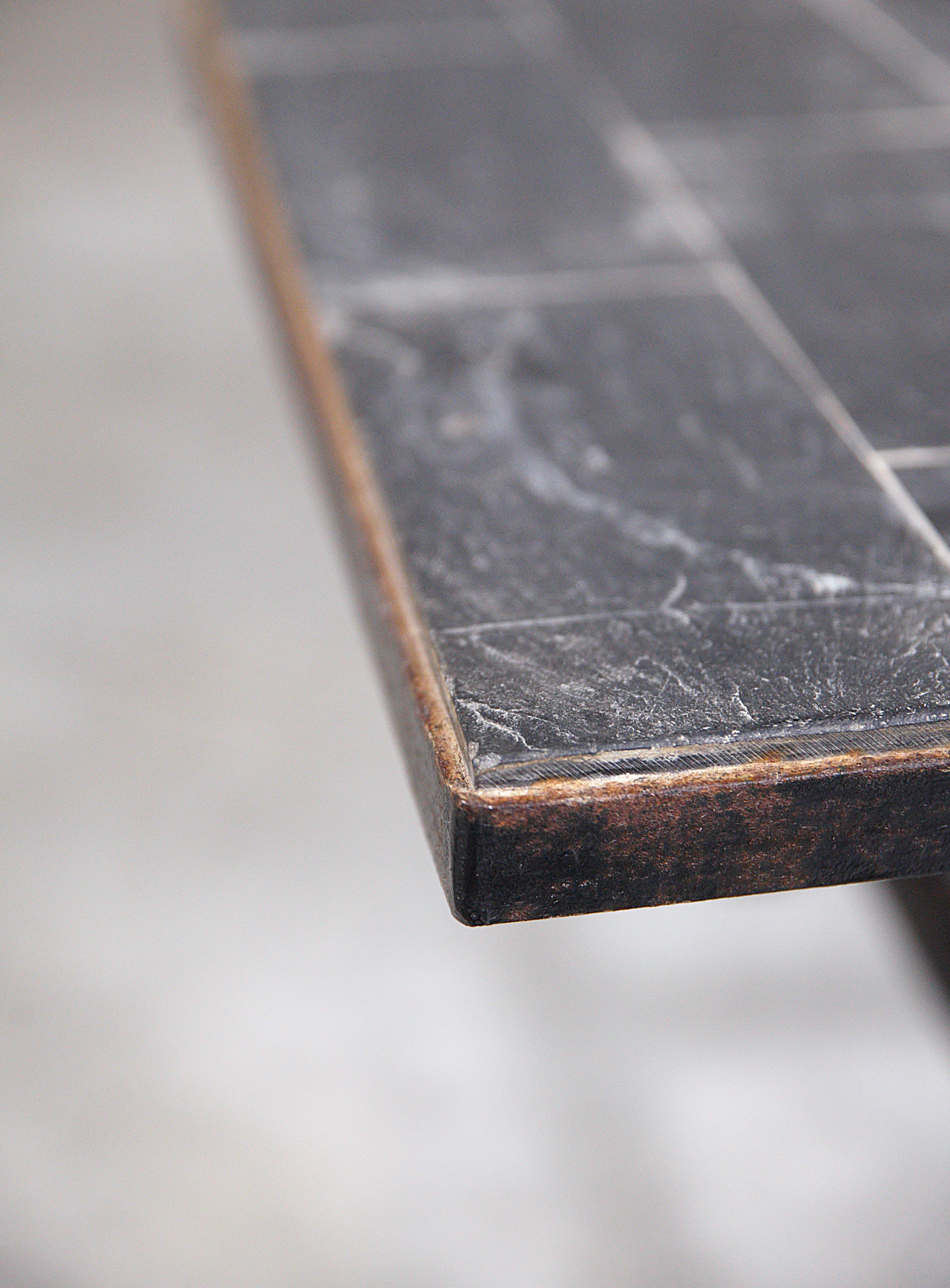 A Modernist Slate Stone Coffee Table France 1950's For Sale 6