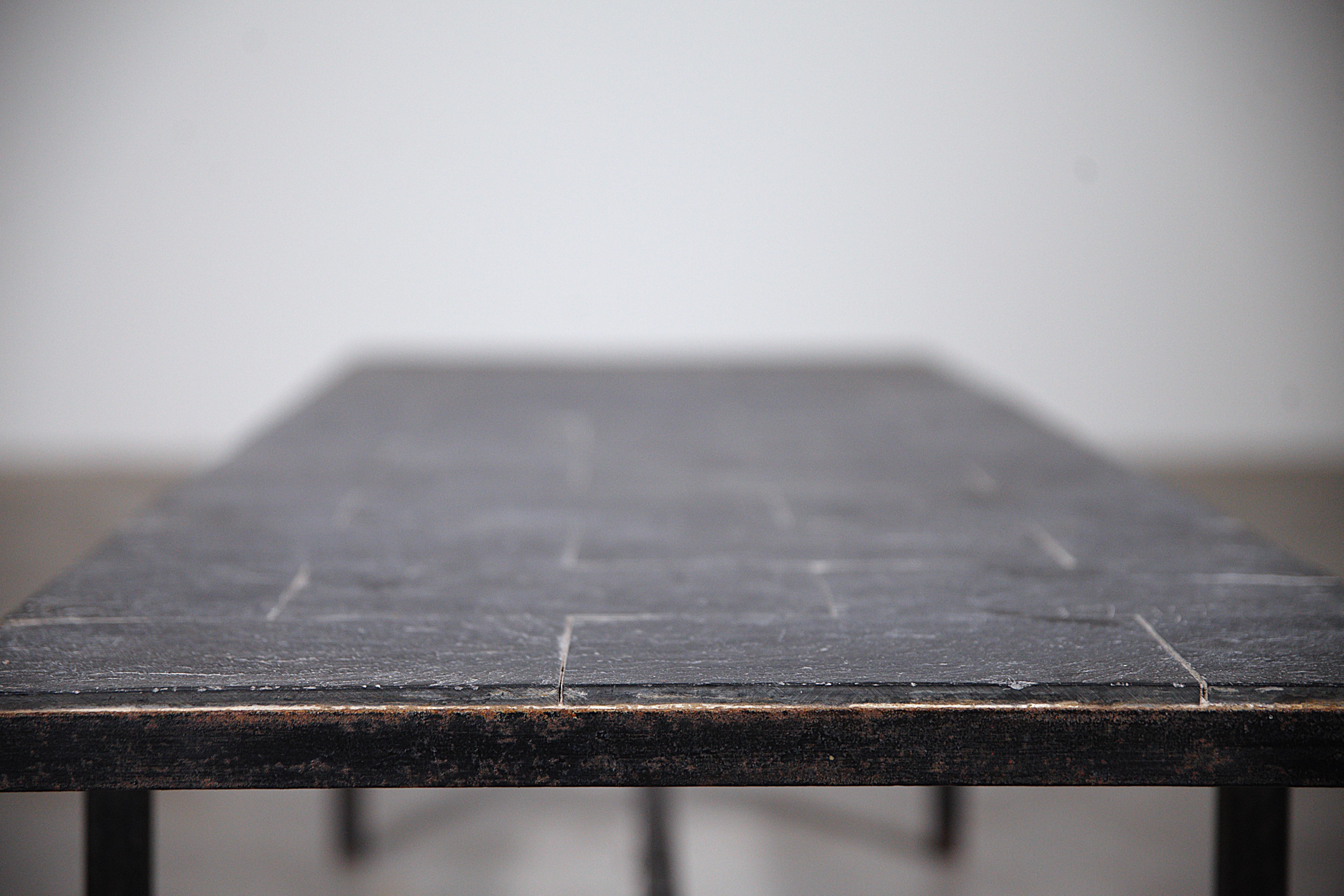 A Modernist Slate Stone Coffee Table France 1950's For Sale 9