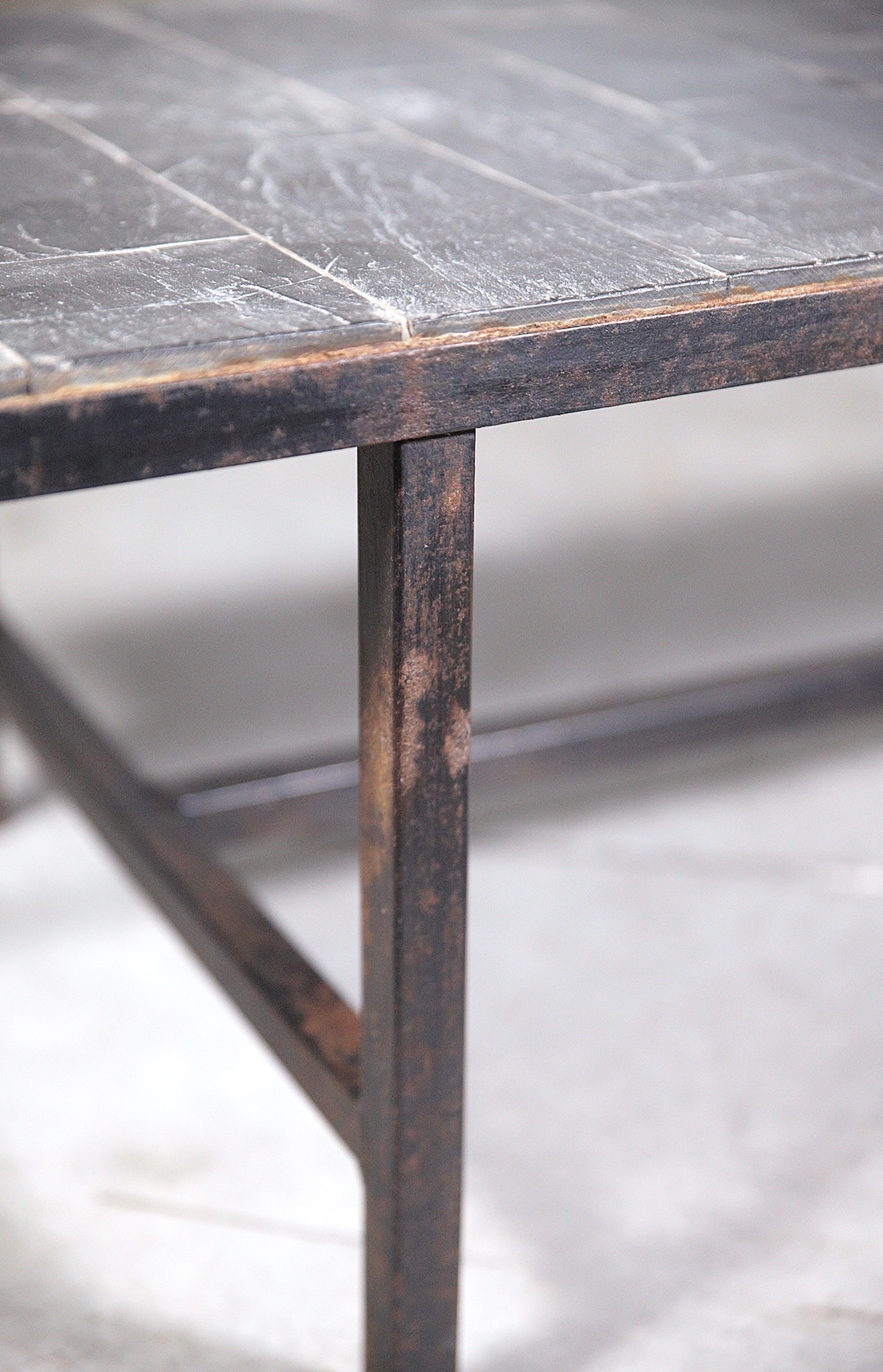 A Modernist Slate Stone Coffee Table France 1950's For Sale 2