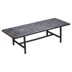 Vintage A Modernist Slate Stone Coffee Table France 1950's