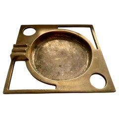 A modernist Solid Brass Ashtray / sculpture, Mid-Century Italian
