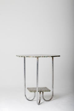 Modernist Terrazzo and Chrome Octagonal Table