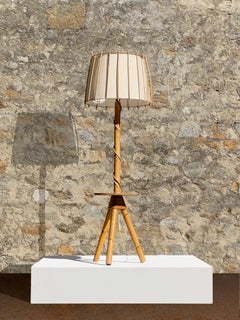 A MID-CENTURY-MODERN MODERNIST Tripod Floor Lamp, by AUDOUX-MINNET, France 1950