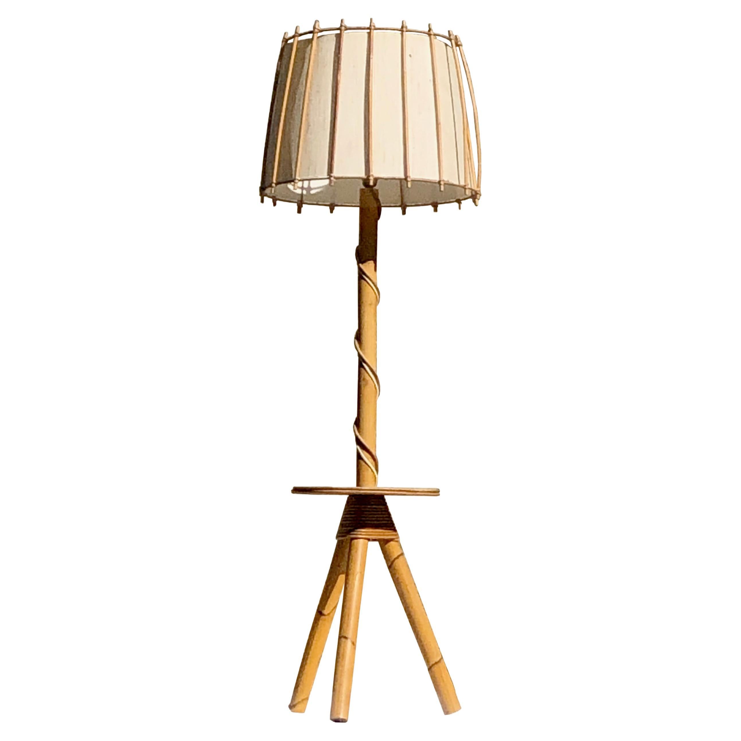 A MID-CENTURY-MODERN MODERNIST Tripod Floor Lamp, by AUDOUX-MINNET, France 1950