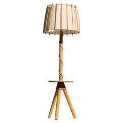 A Modernist Tripod Bamboo Floor Lamp, by Audoux-Minnet, France 1950-1960