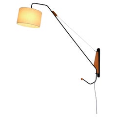 MODERNIST Wandapplikationsarm LAMP im Stil von JEAN PROUVE, Frankreich 1950