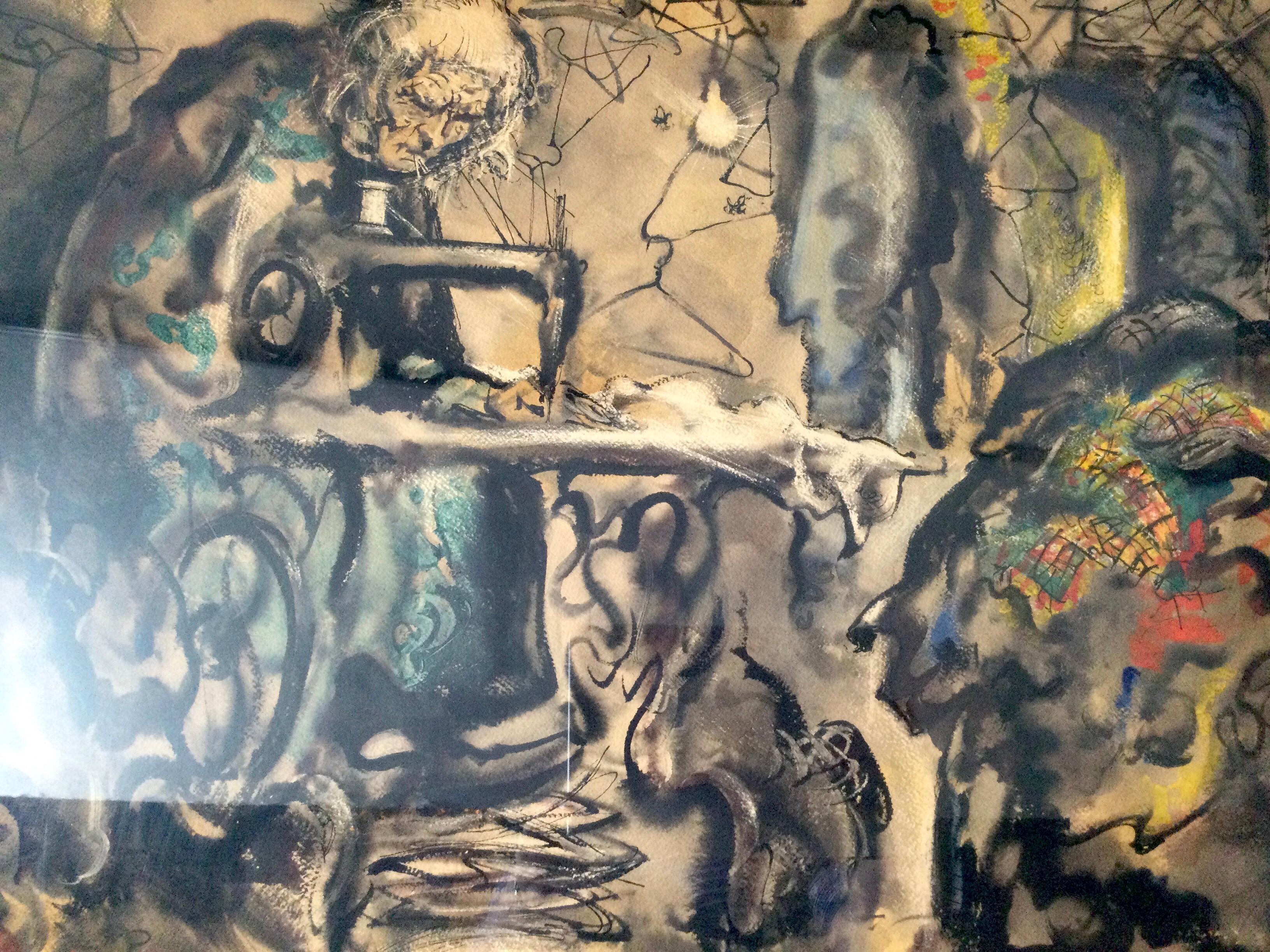 Mid-20th Century Modernist Water Color Gouache by Robert Blair '1912-2003'