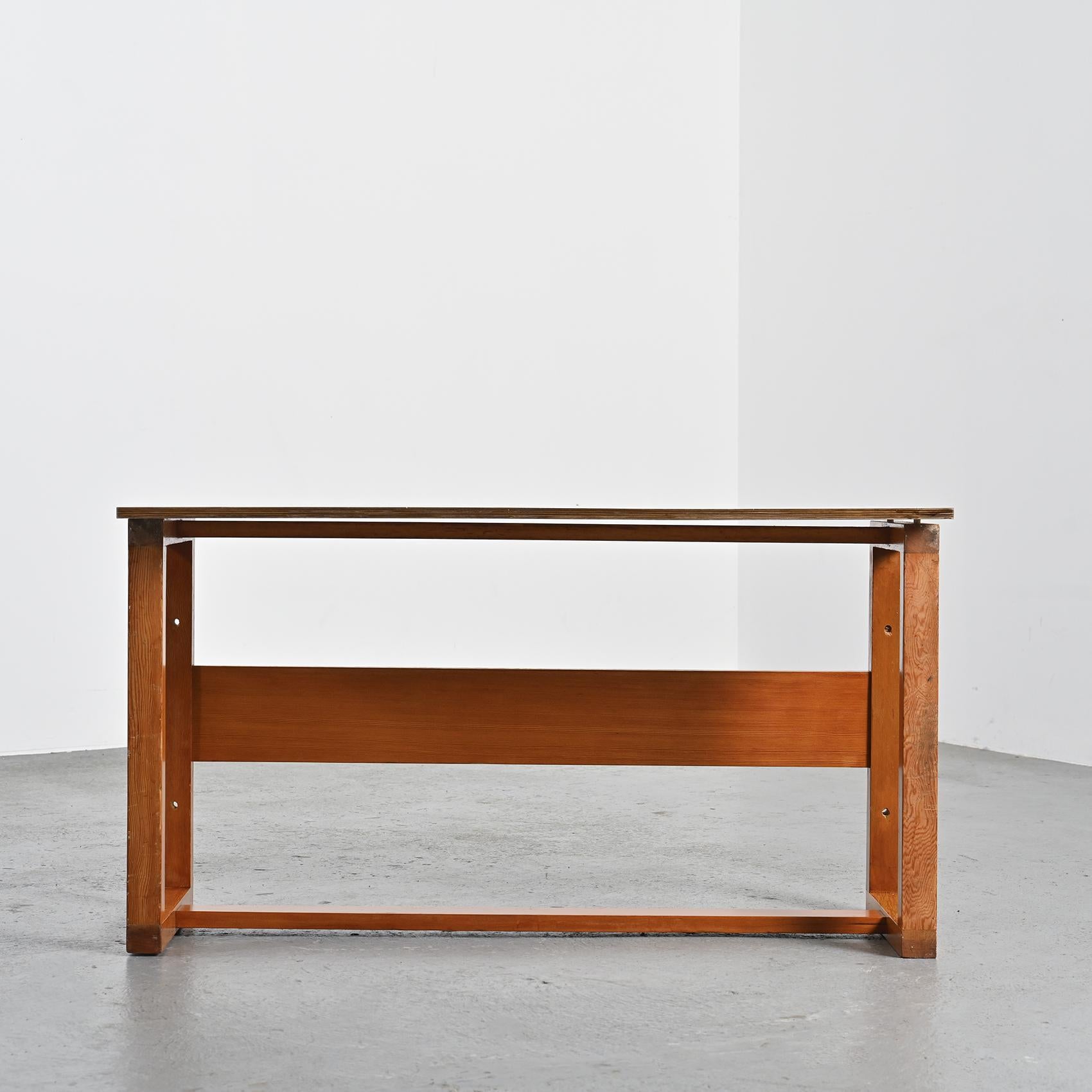 Plywood A Modular Table by Pierre Guariche for la Plagne, circa 1968 For Sale