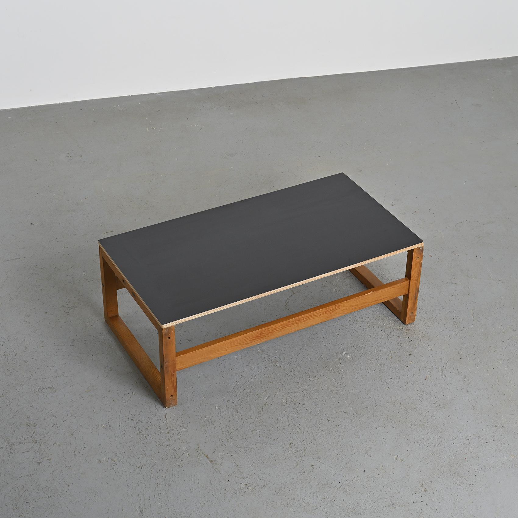 Plywood A Modular Table by Pierre Guariche for la Plagne, circa 1968 For Sale