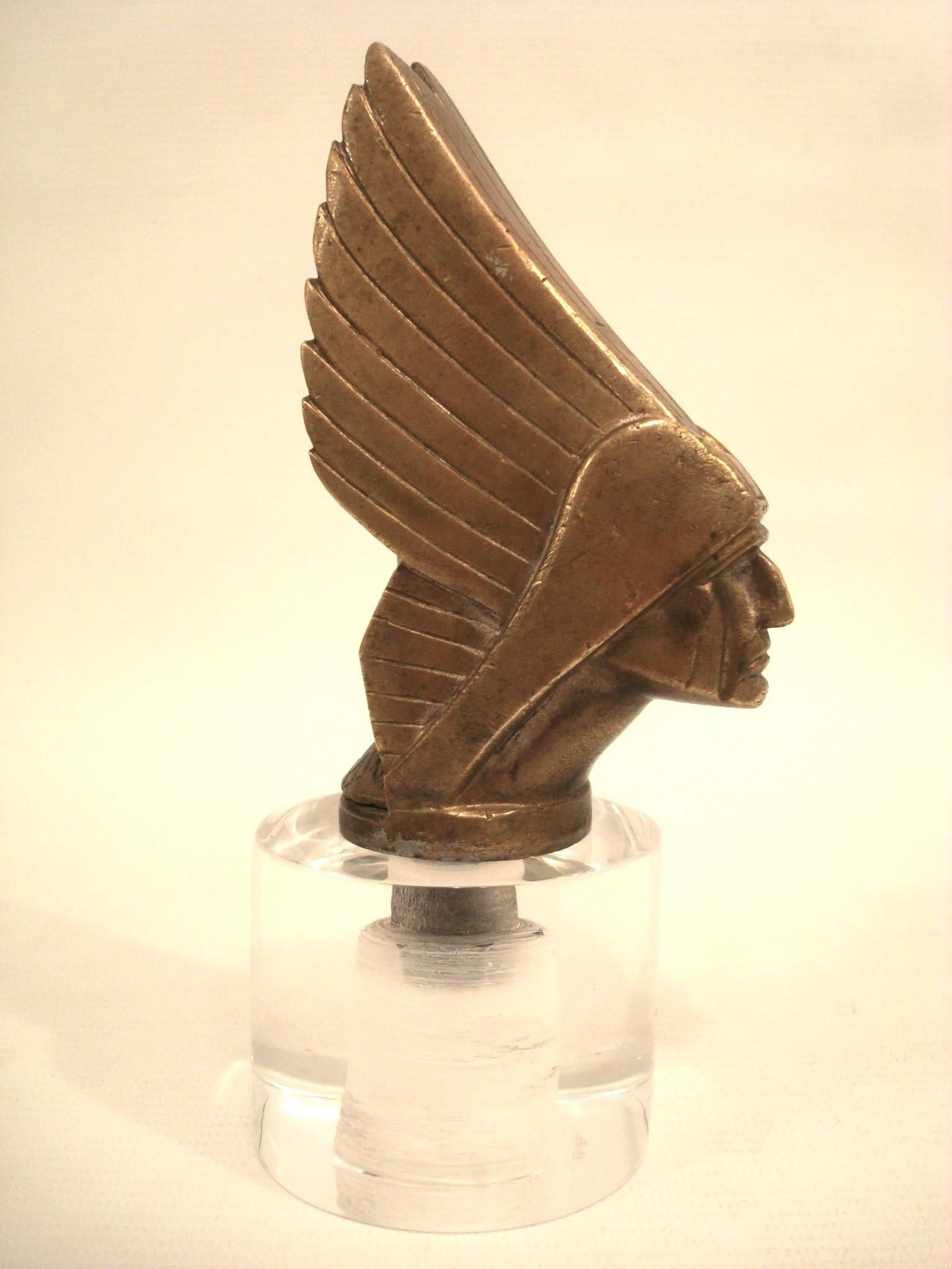20th Century A 'Mohican' Car mascot / Hood Ornament by DAREL, circa 1930s