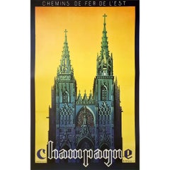 1936 Original poster of Moluggon Railways of the East and the Champagne region