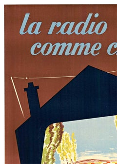 Original SEDUCTION AUTOMATIQUE - early car radio vintage French poster  linen