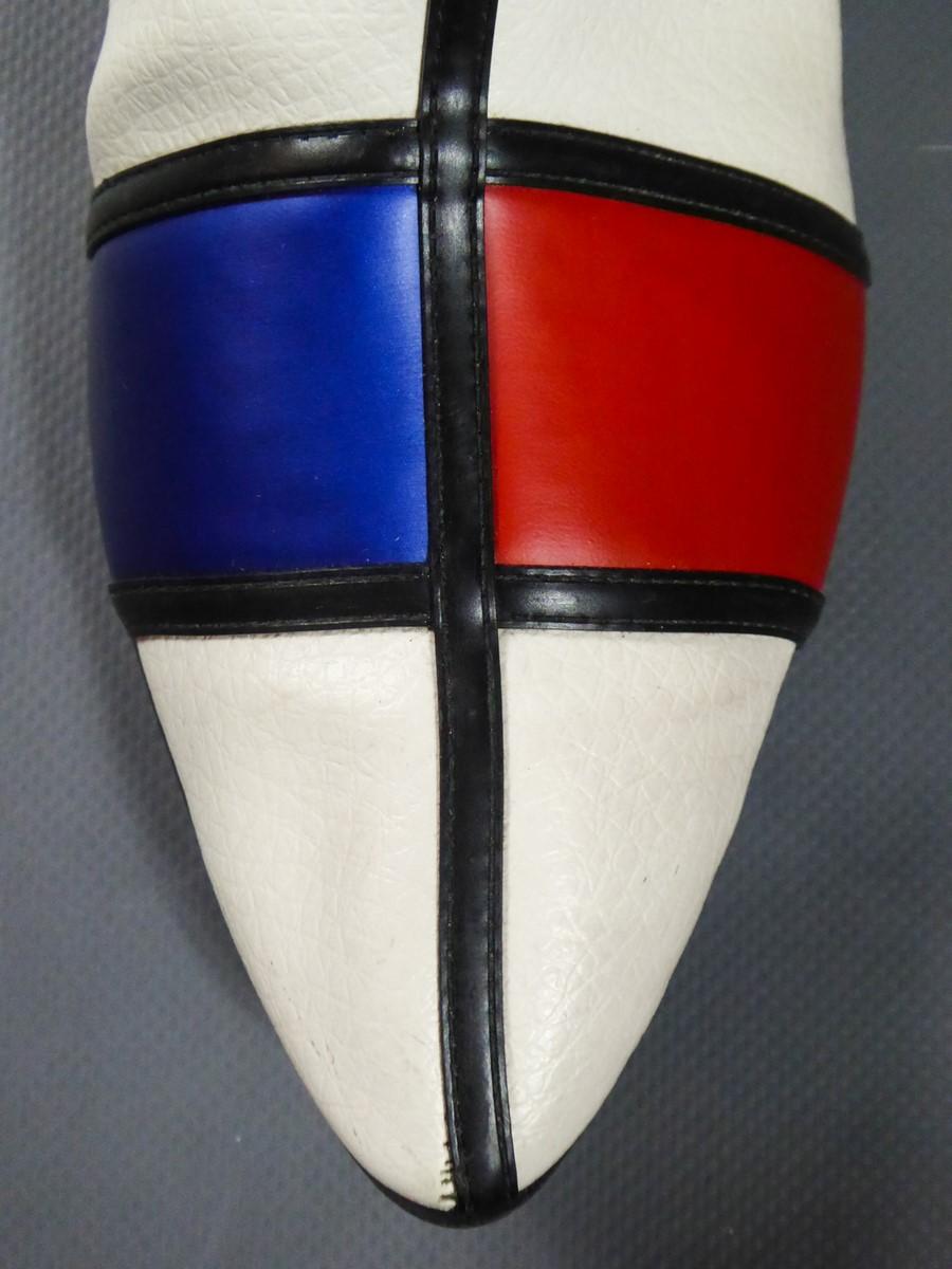 A Mondrian/Saint Laurent Inspiration Vinyl Boots  Circa 1968 2