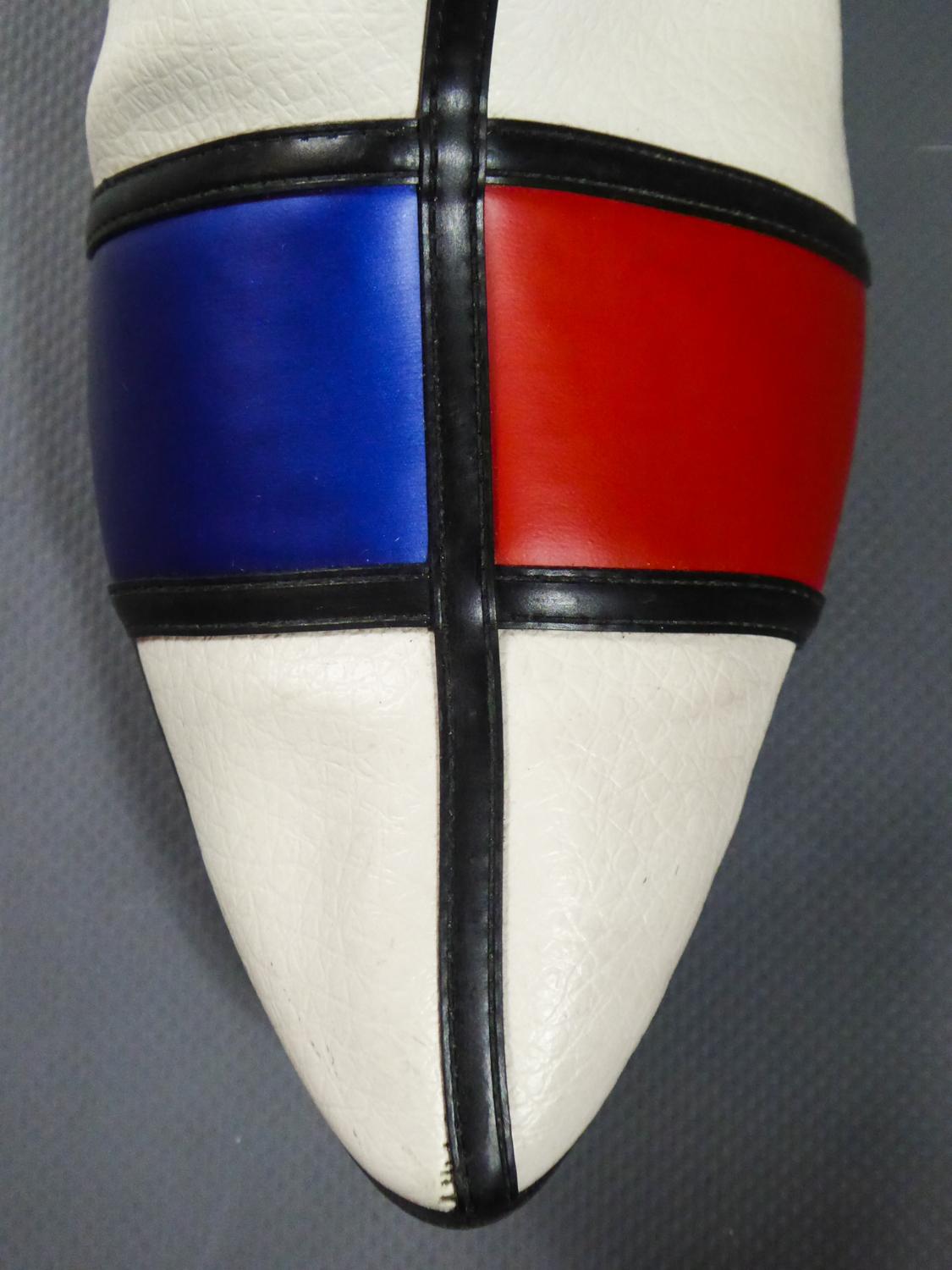 A Mondrian/Saint Laurent Inspiration Vinyl Boots  Circa 1968 3