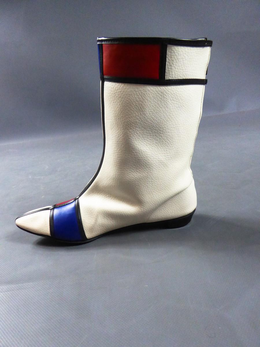 Women's A Mondrian/Saint Laurent Inspiration Vinyl Boots  Circa 1968