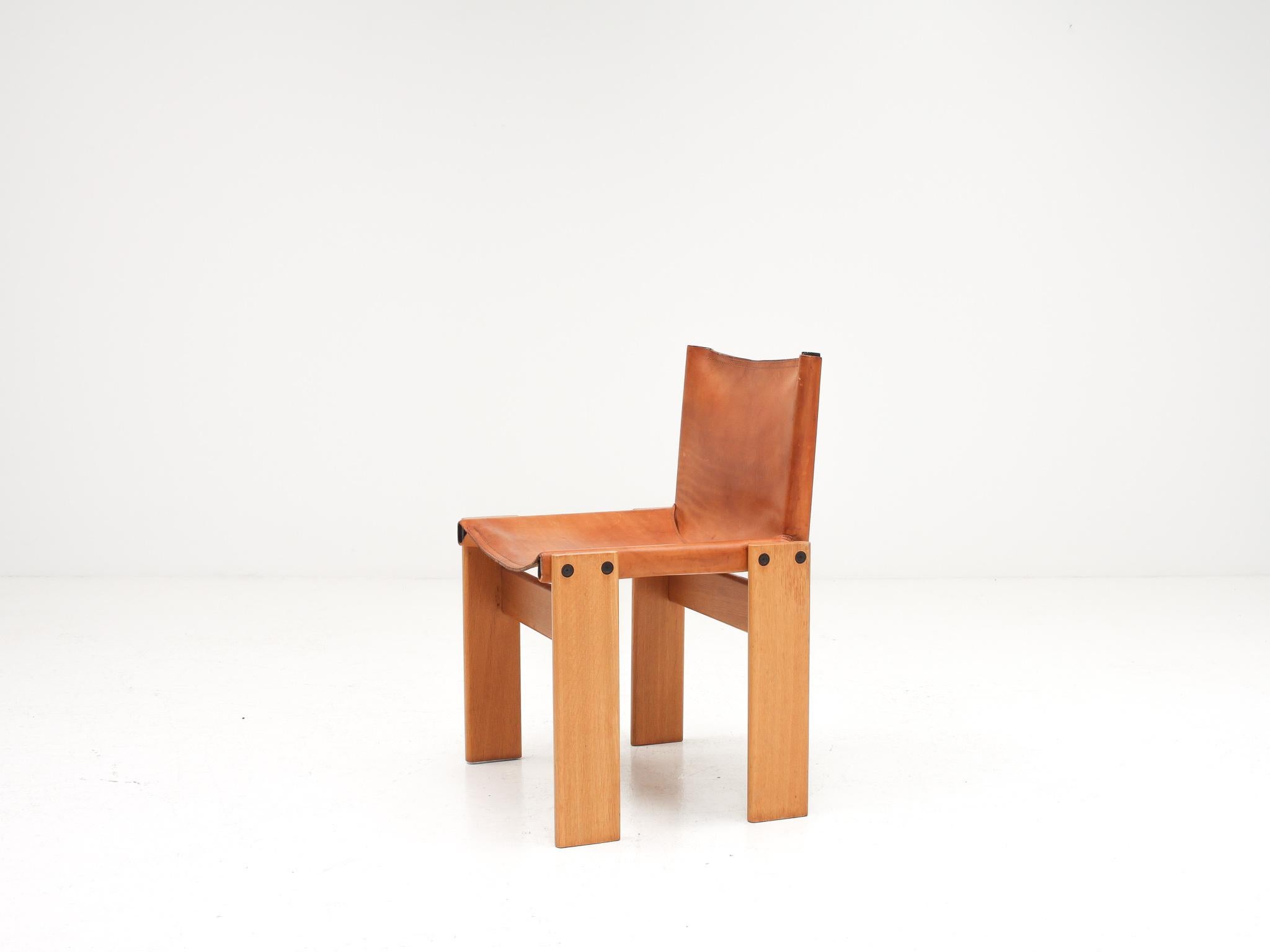 Wood 'Monk' Chair by Afra & Tobia Scarpa for Molteni, Italy, 1974