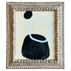 A Monochrome Abstract Acrylic on Paper In Montparnasse Frame by Margot Sinclair