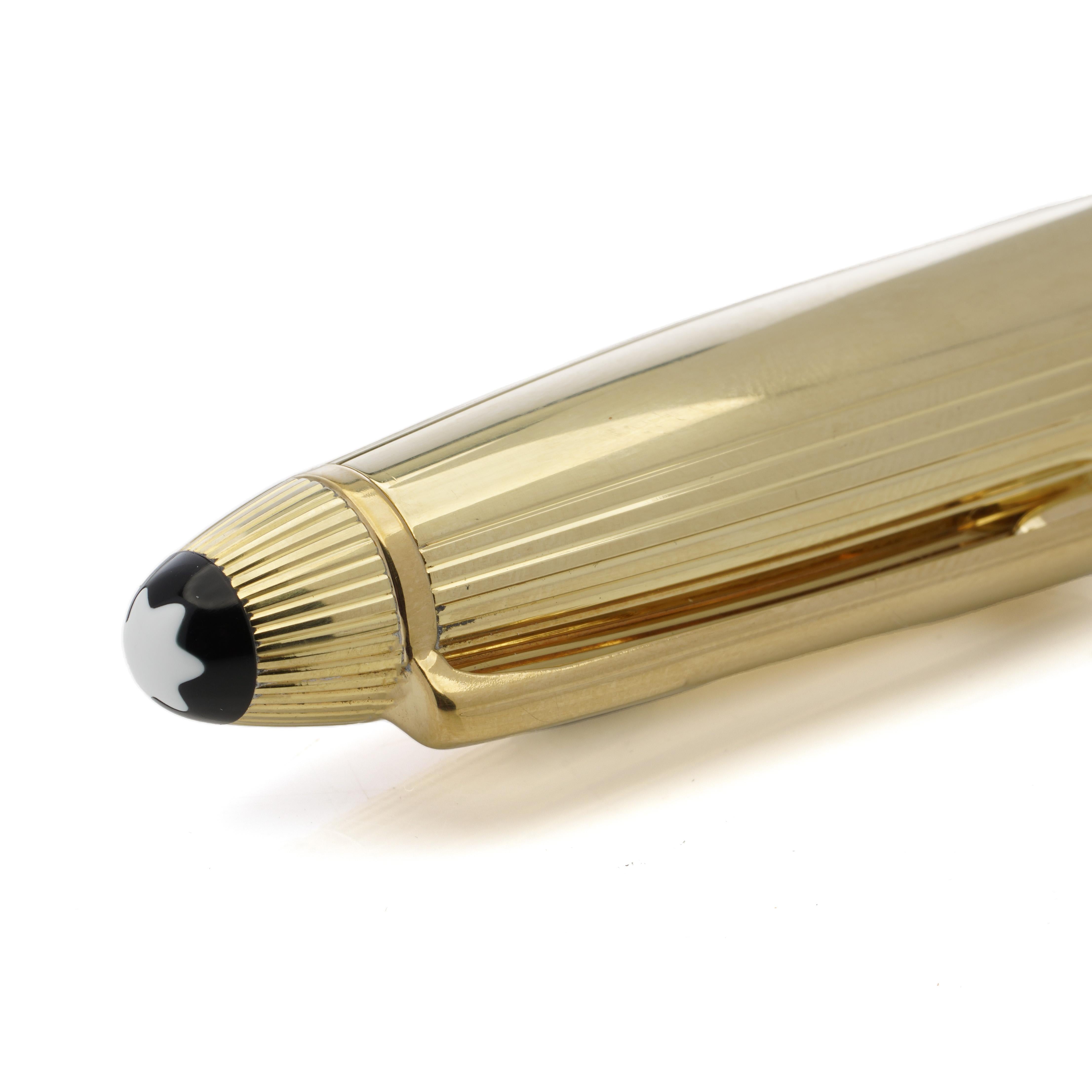 Ein Montblanc Meisterstück 149 Solitaire Füllfederhalter aus massivem 18-karätigem Gold, markiert 