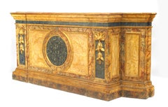 Italian Venetian Faux Marble Painted Credenza