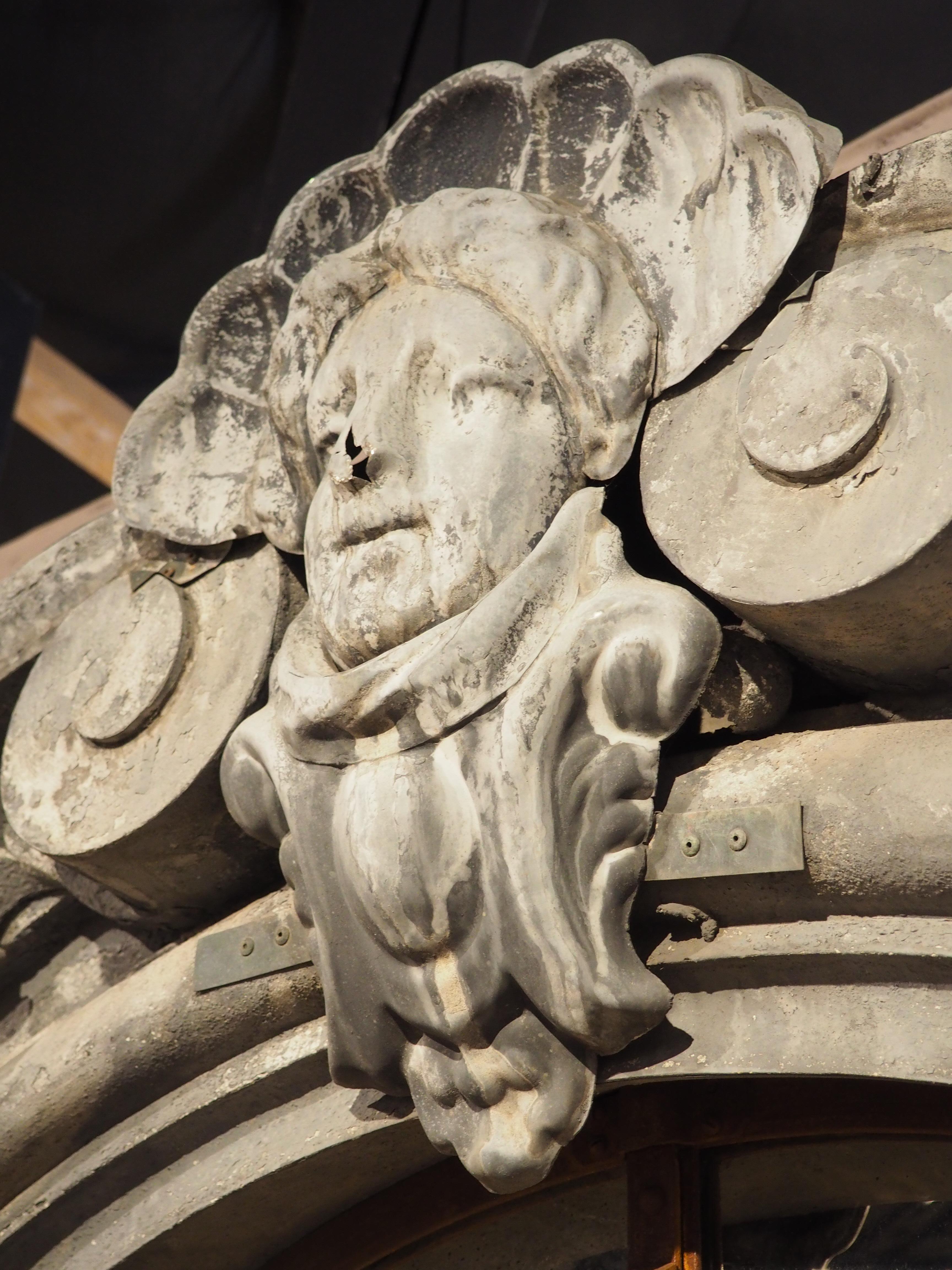 A Monumental 19th Century French Zinc Window Dormer Mirror en venta 6