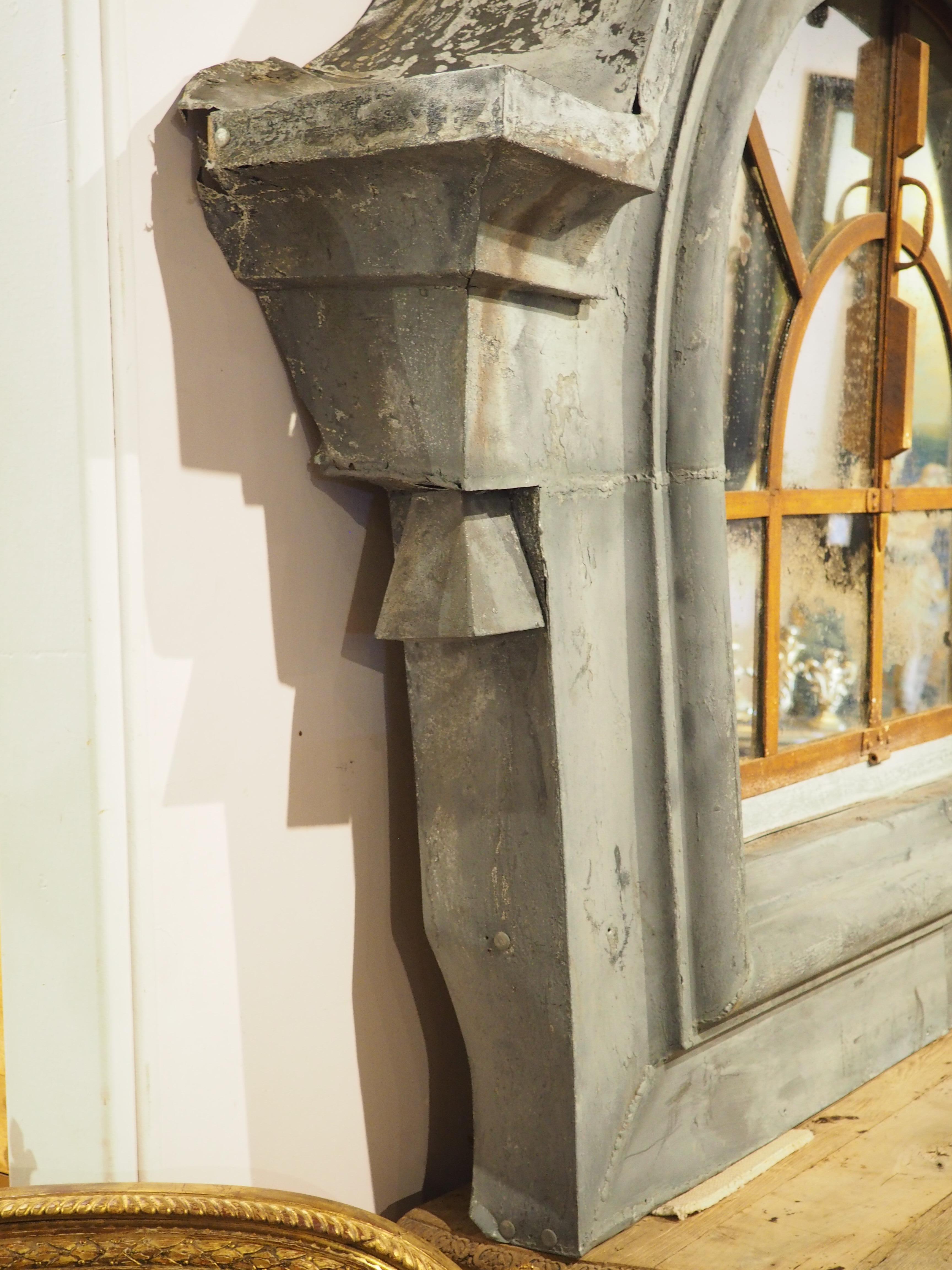 A Monumental 19th Century French Zinc Window Dormer Mirror en venta 8