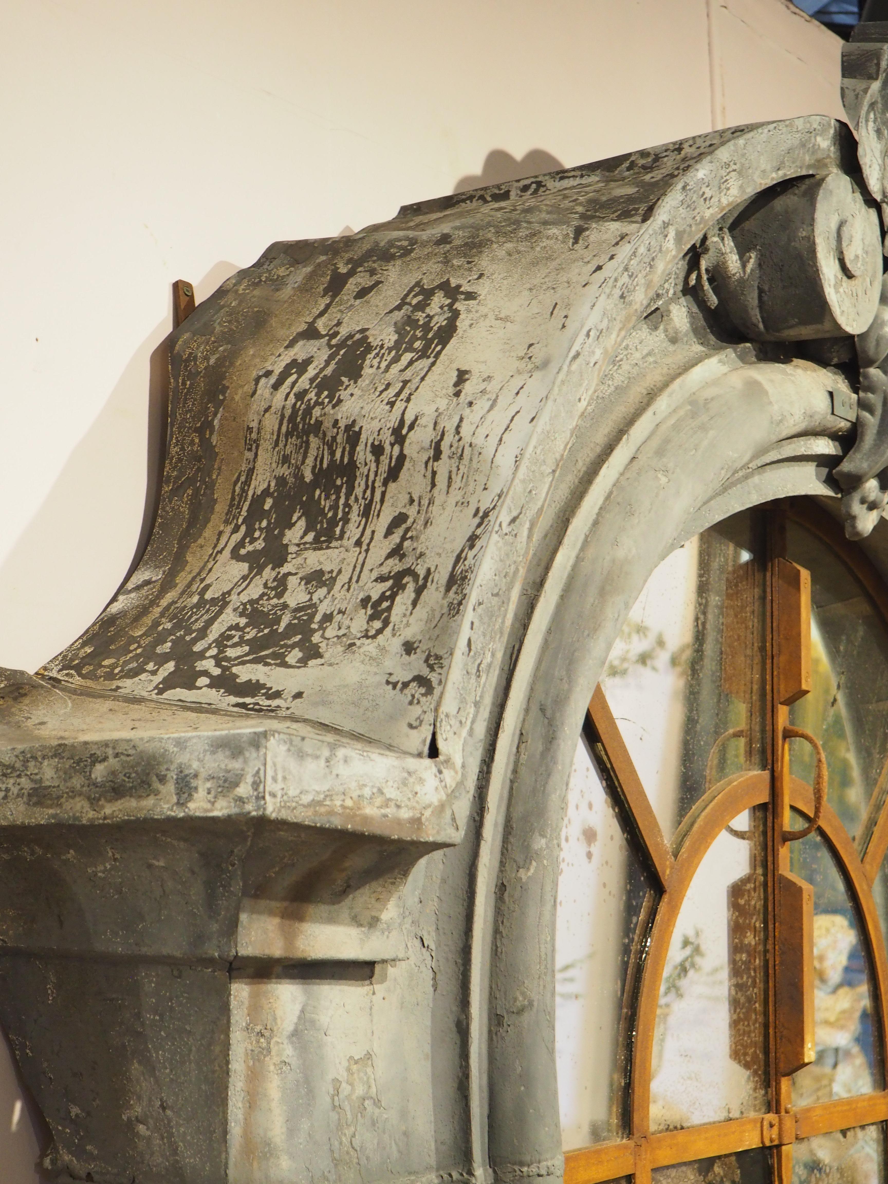 A Monumental 19th Century French Zinc Window Dormer Mirror en venta 9