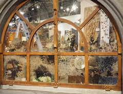 A Monumental 19th Century French Zinc Window Dormer Mirror