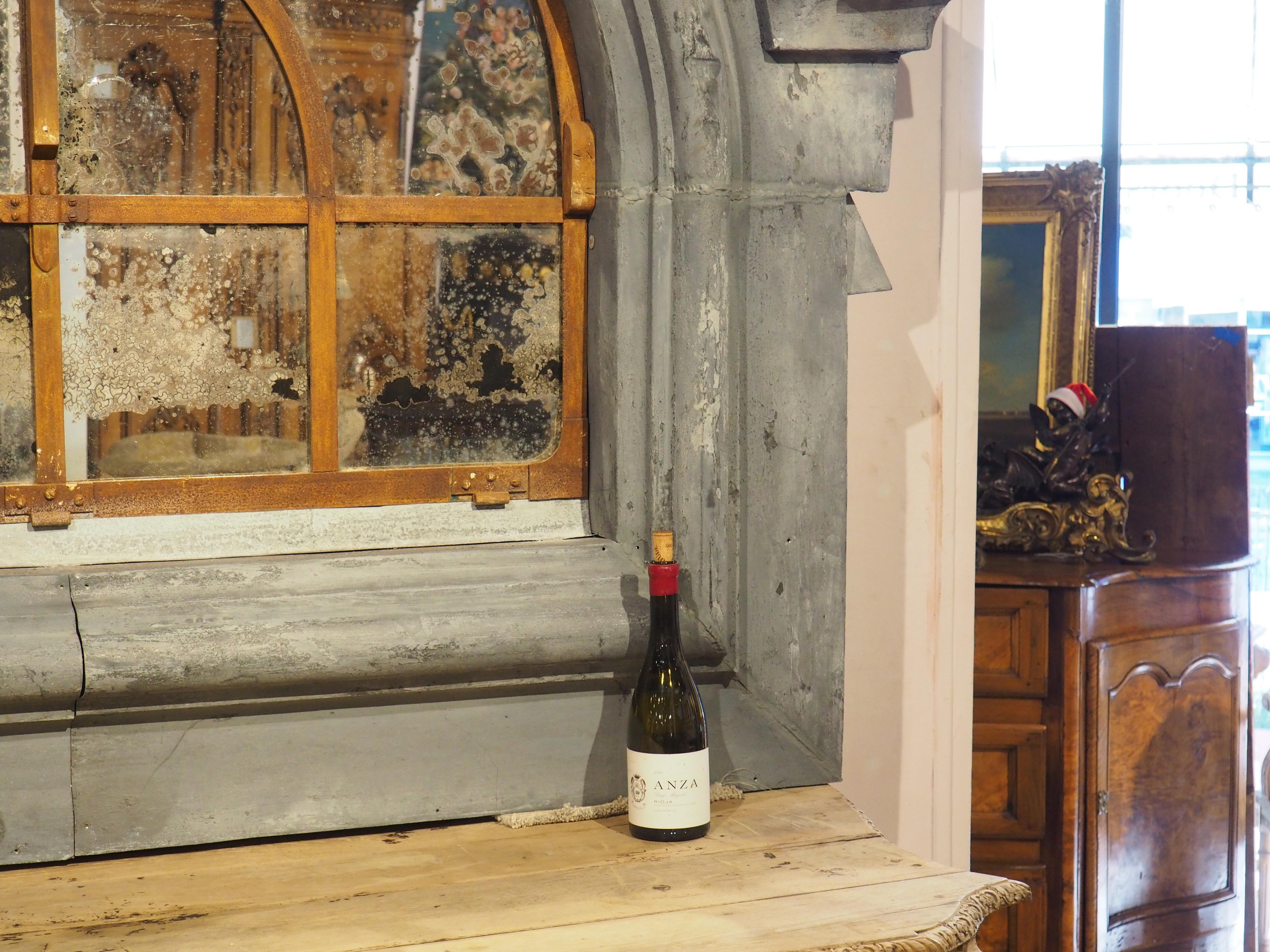 A Monumental 19th Century French Zinc Window Dormer Mirror Francés en venta