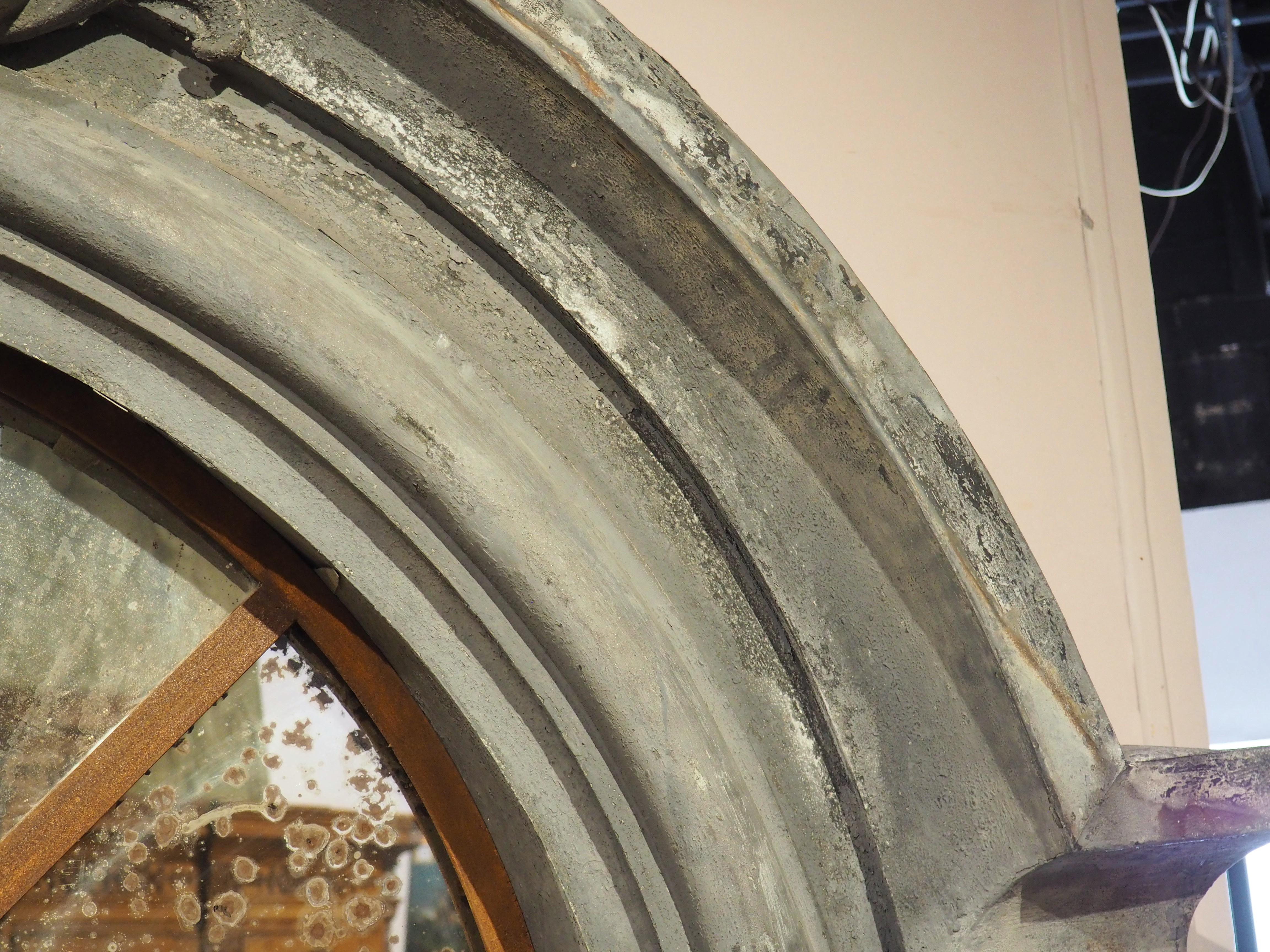 A Monumental 19th Century French Zinc Window Dormer Mirror en venta 1