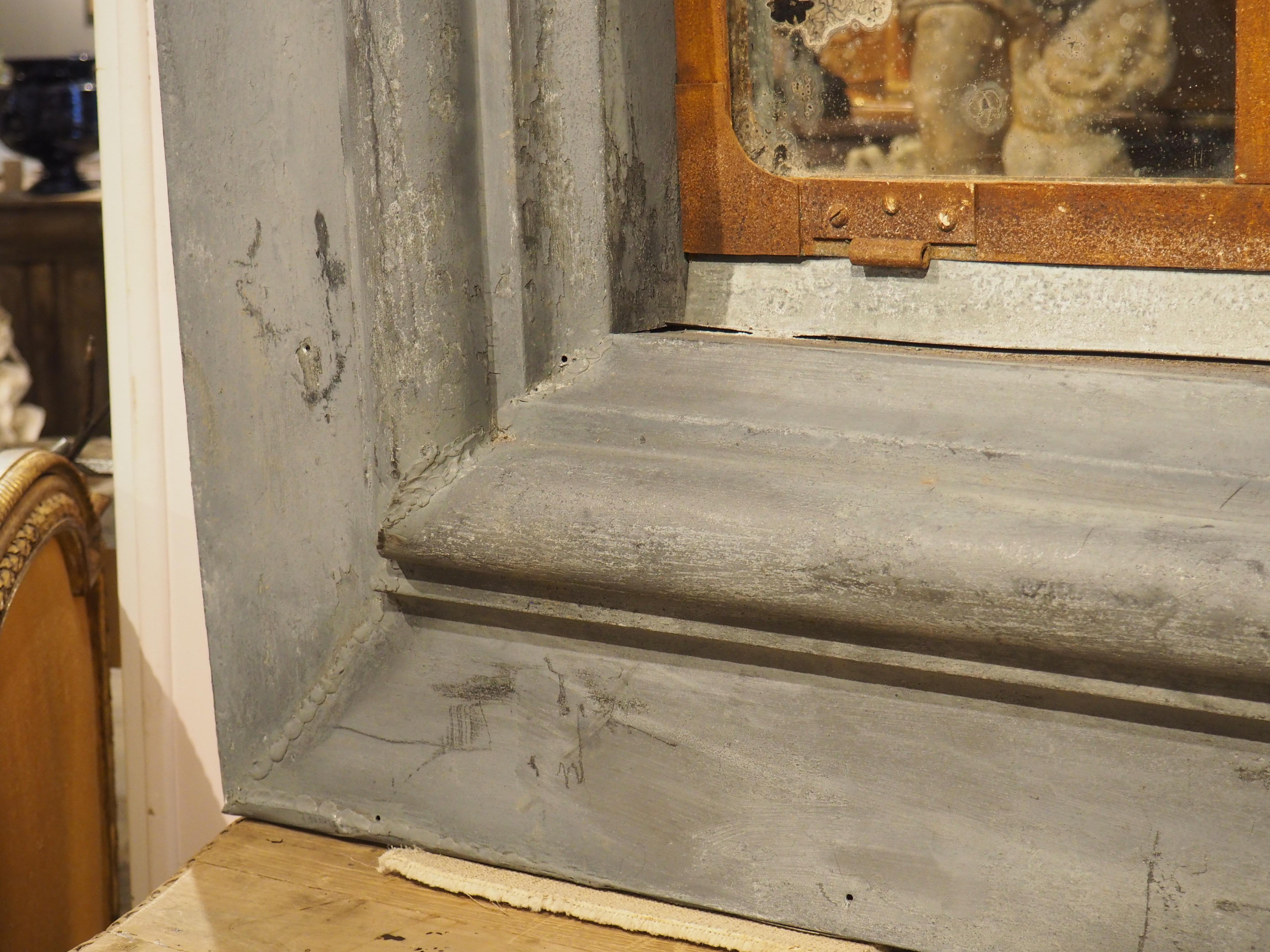 A Monumental 19th Century French Zinc Window Dormer Mirror en venta 2