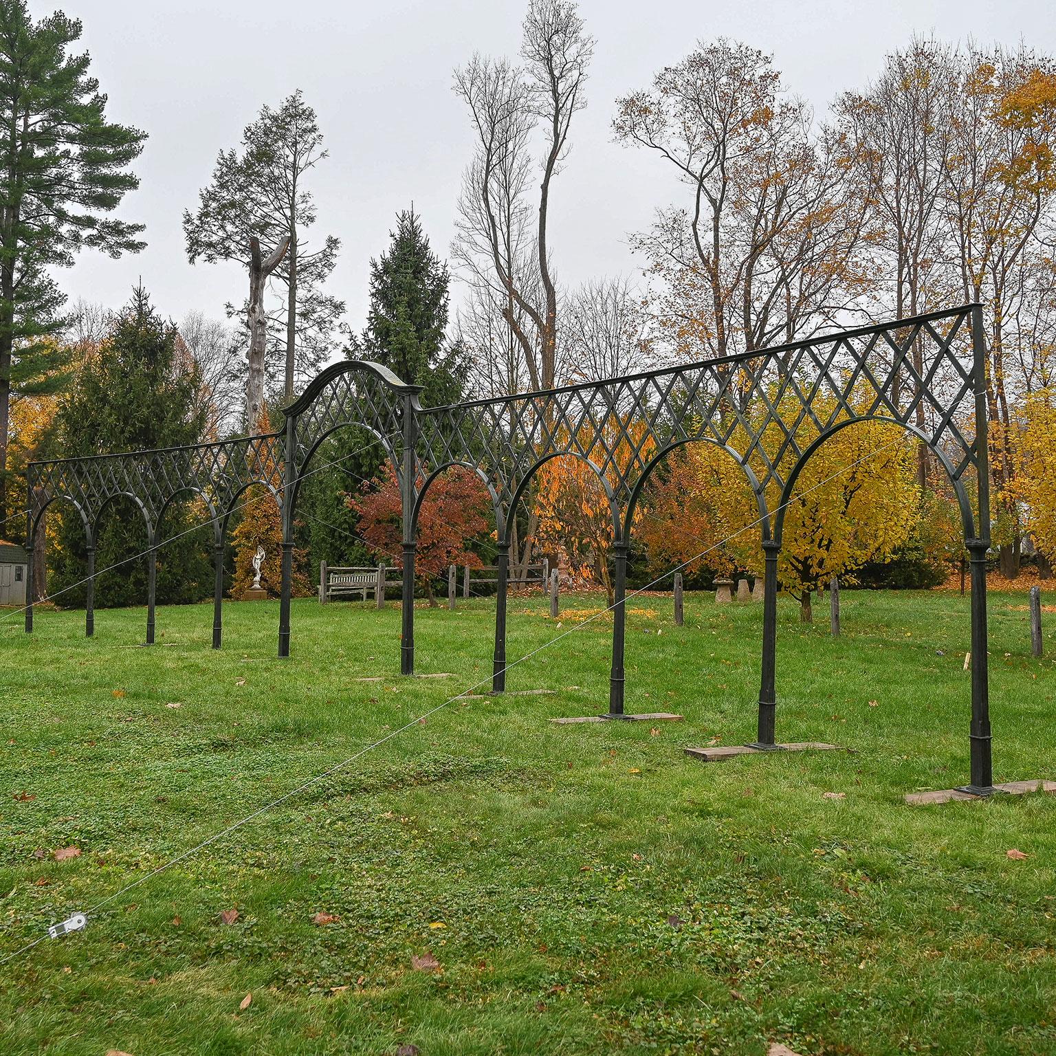 Monumental 200 Foot Long Bronze Trellis from Kykuit In Good Condition In Katonah, NY