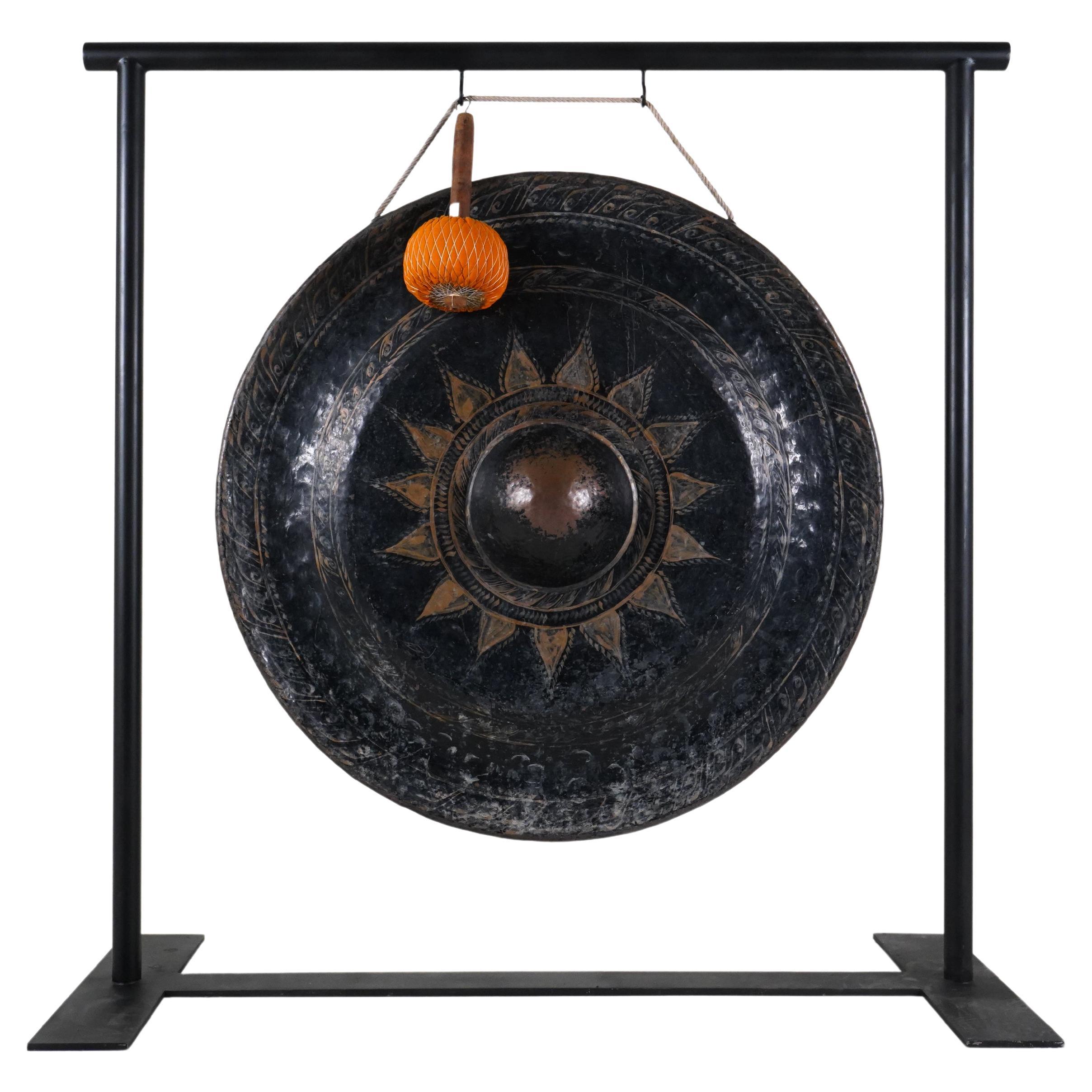 A Monumental 20th Century Brass Gong  For Sale