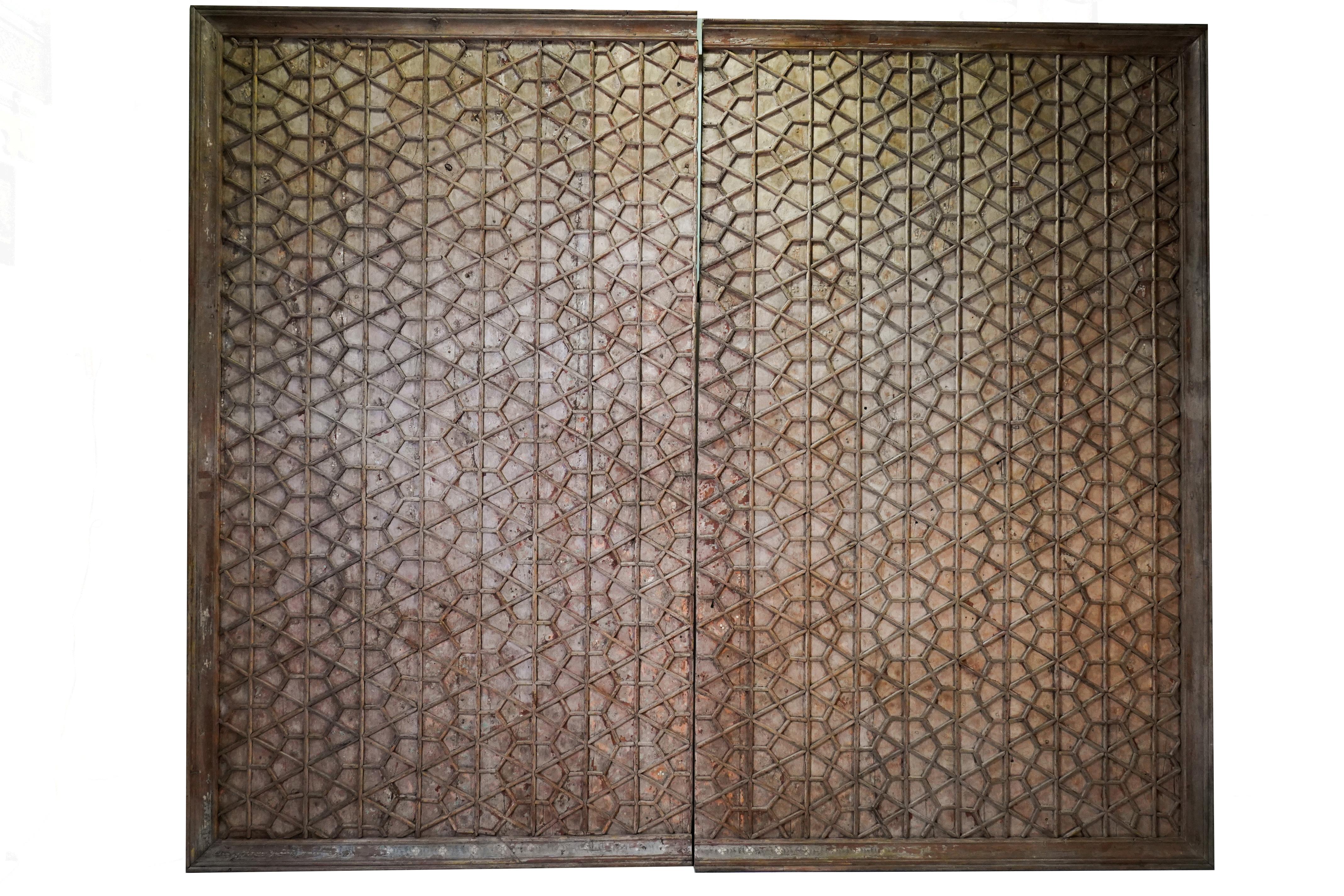 A Monumental Indian Ceiling Panel with Original Patina 3