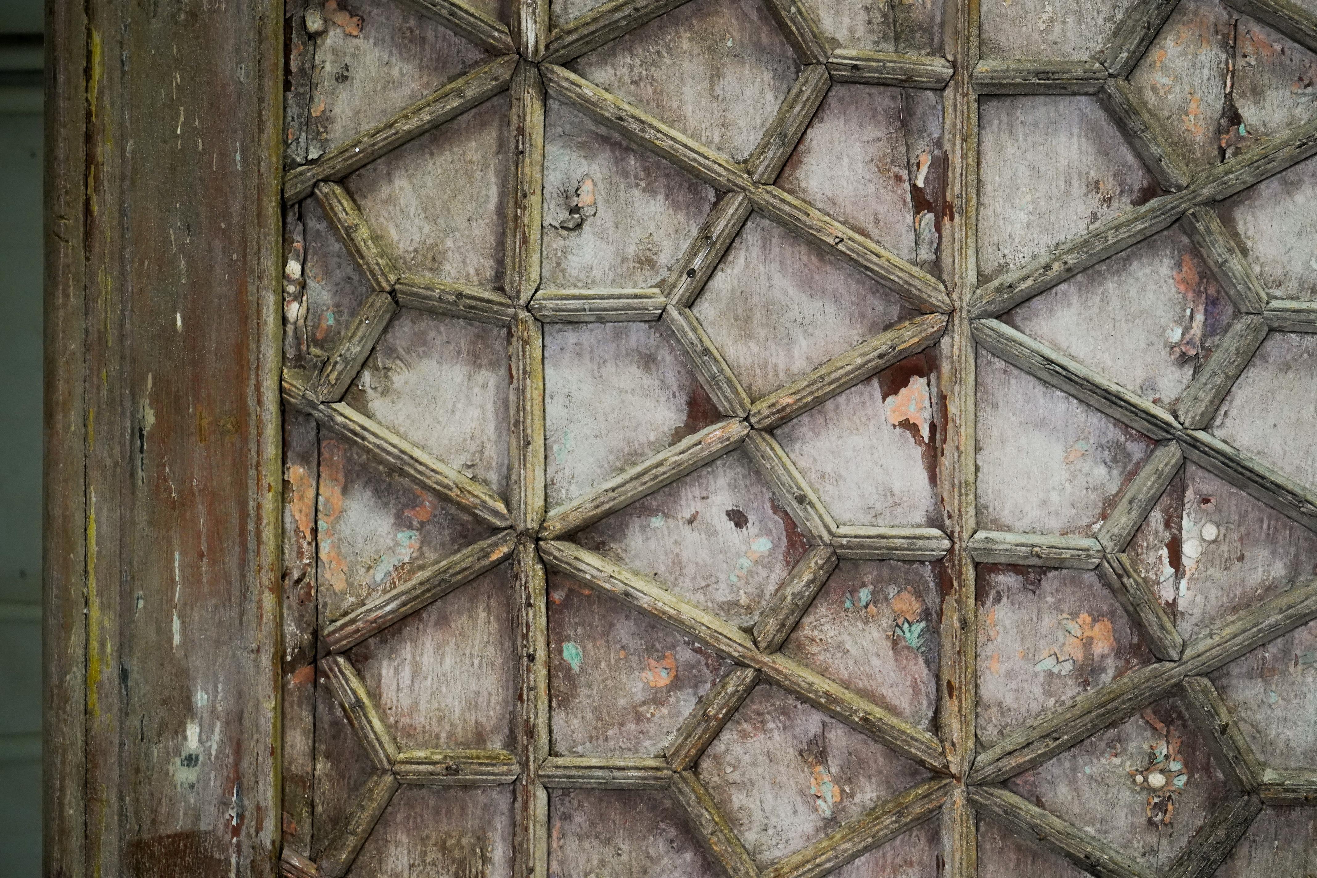 A Monumental Indian Ceiling Panel with Original Patina 1