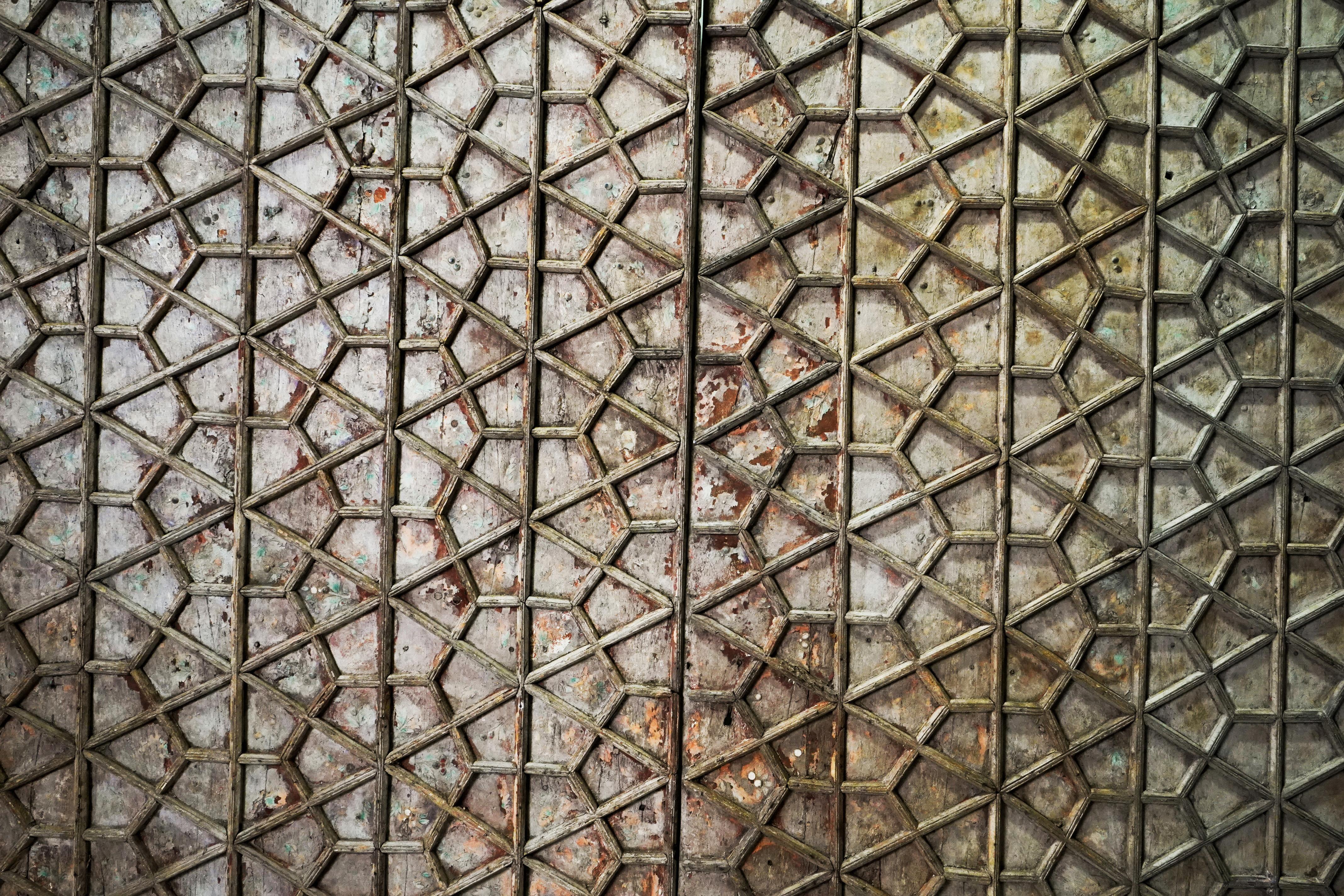 A Monumental Indian Ceiling Panel with Original Patina 2