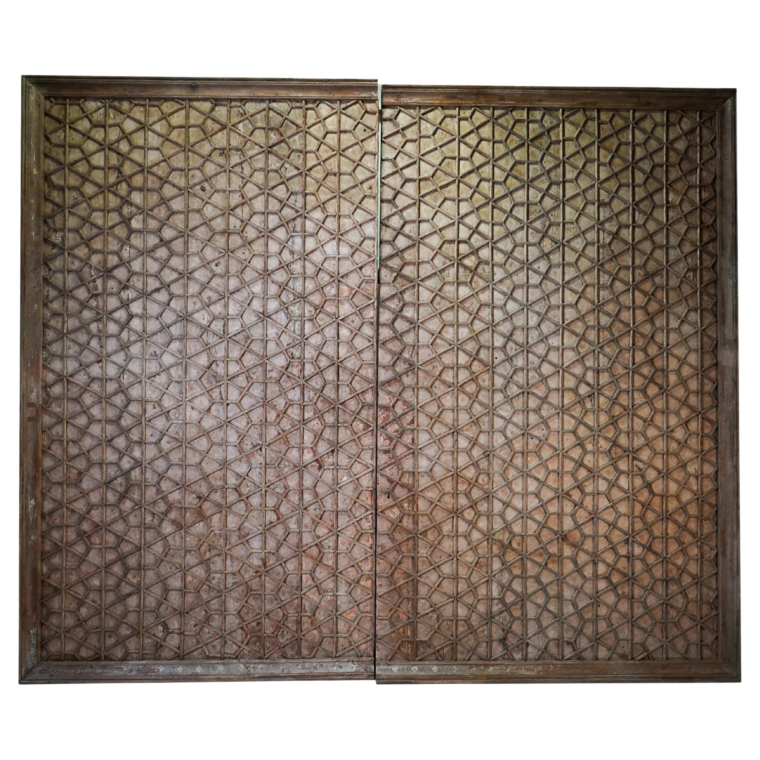 A Monumental Indian Ceiling Panel with Original Patina