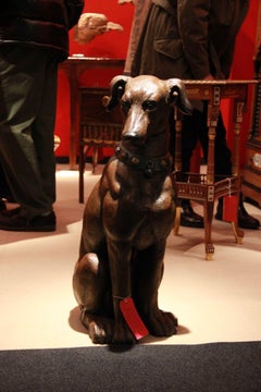 A Monumental Carved Pine Figure of a Greyhound, Circa: 1890