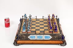 A monumental Chess Set, Gold, Silver, Enamel, Precious stones, Austro-Hungarian