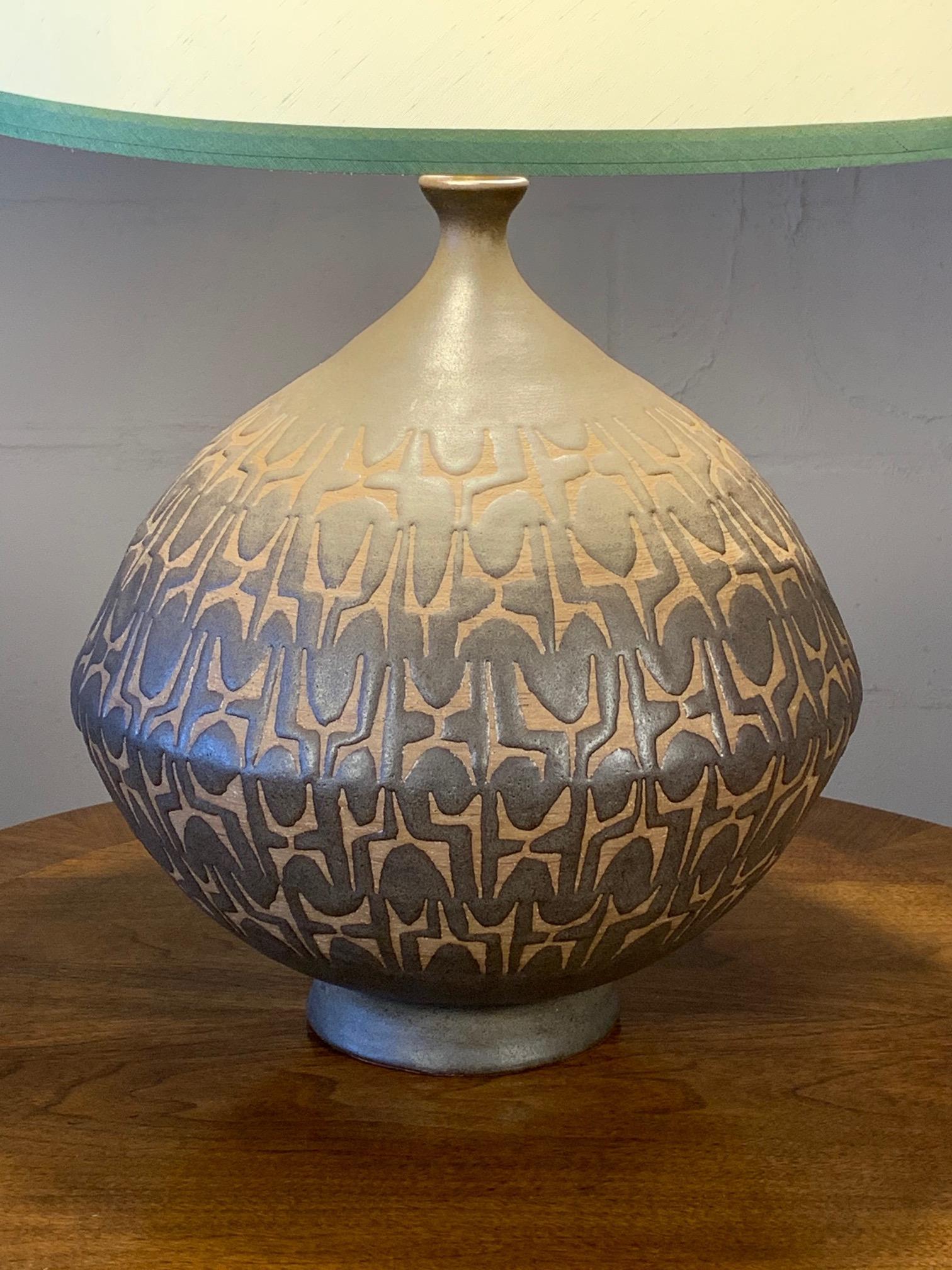 Monumental Clyde Burt Ceramic Lamp For Sale 6