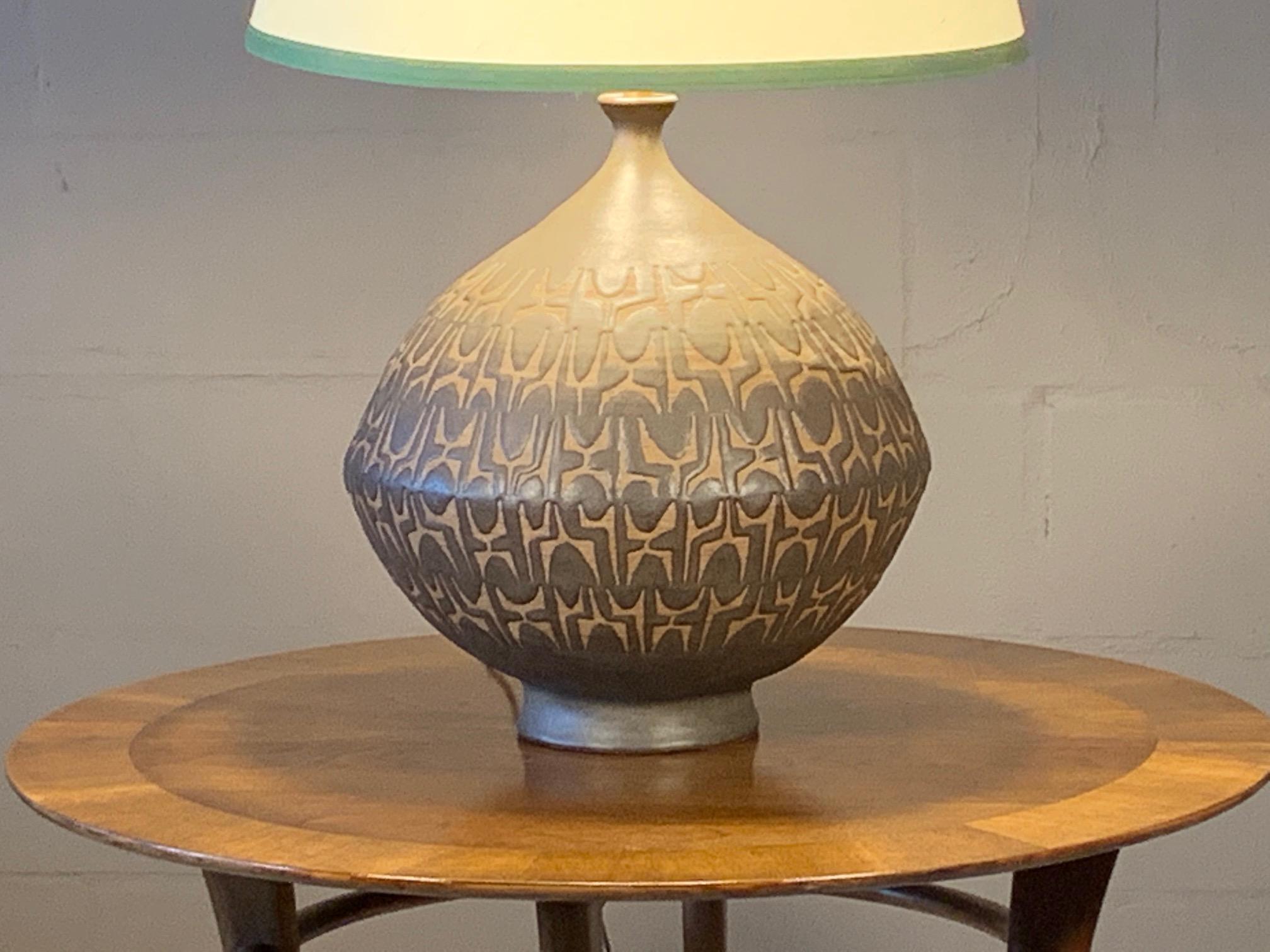 Monumental Clyde Burt Ceramic Lamp For Sale 7