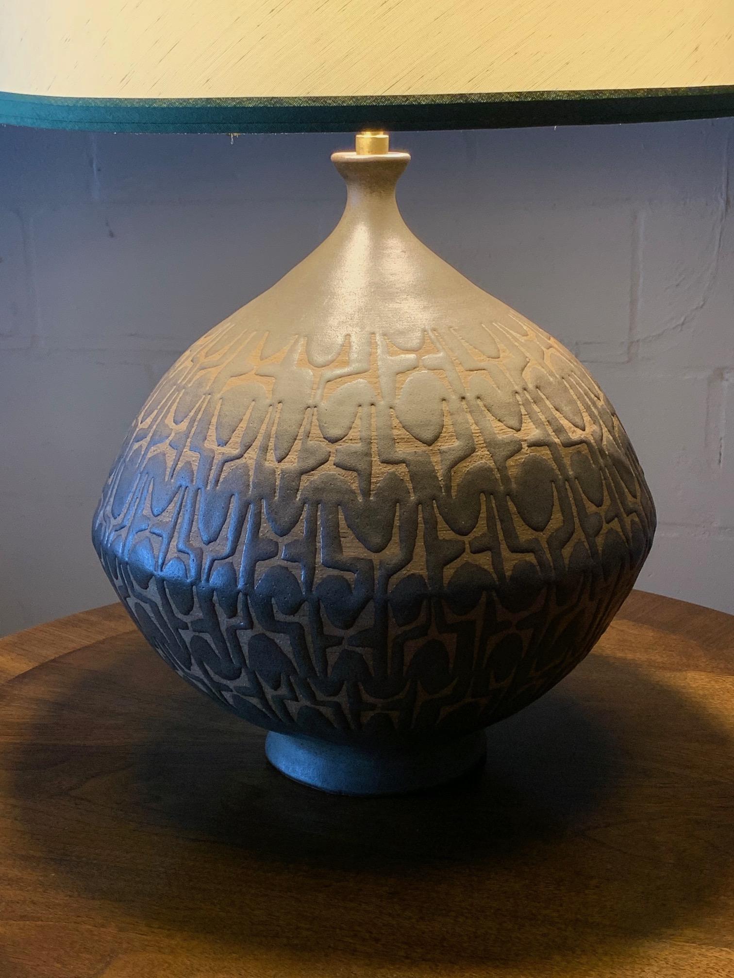Monumental Clyde Burt Ceramic Lamp For Sale 9