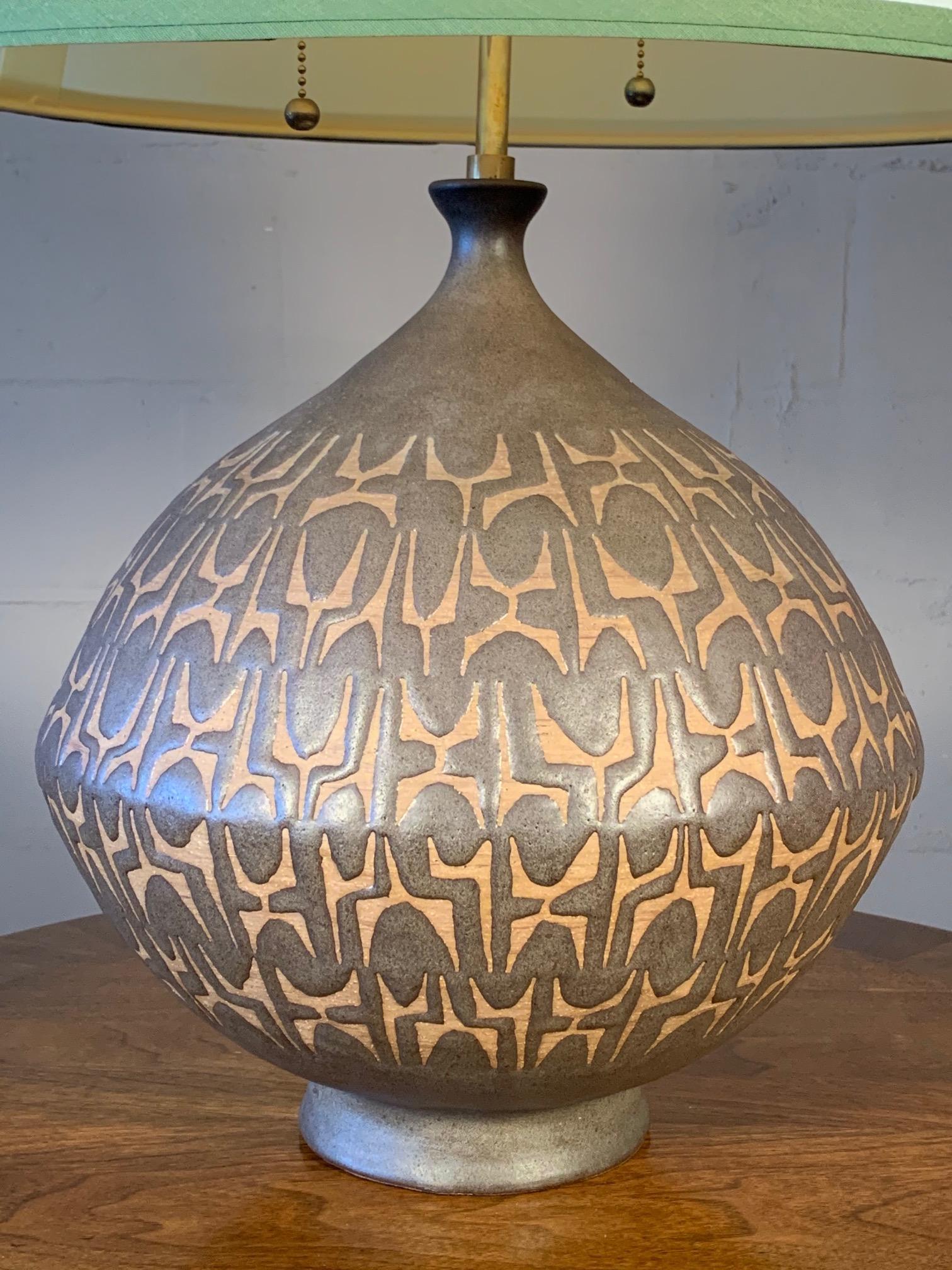 Monumental Clyde Burt Ceramic Lamp For Sale 3