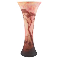 Vaso monumentale Daum con paesaggio, c1905