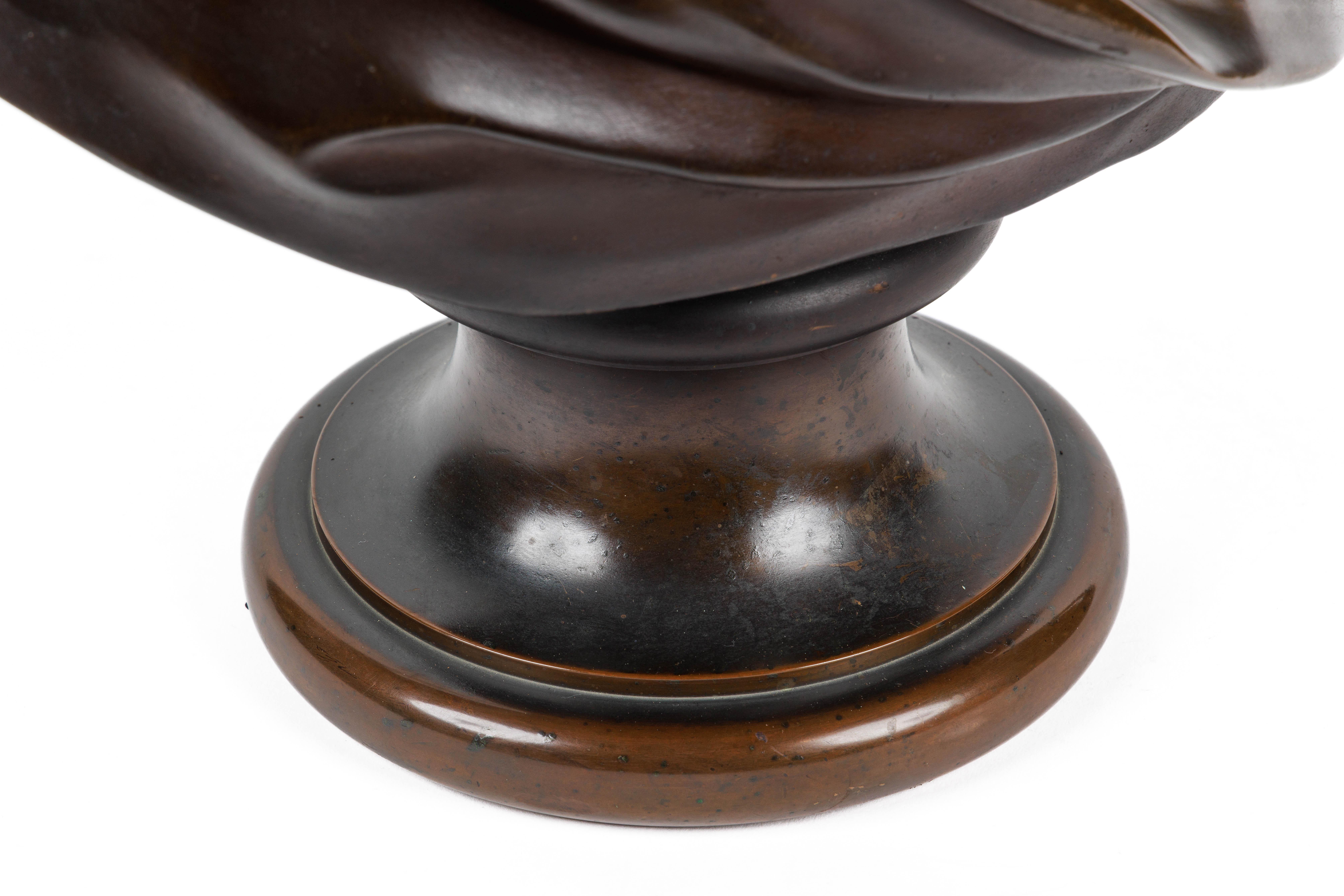 Monumental French Patinated Bronze Bust of William Shakespeare, After Houdon For Sale 6