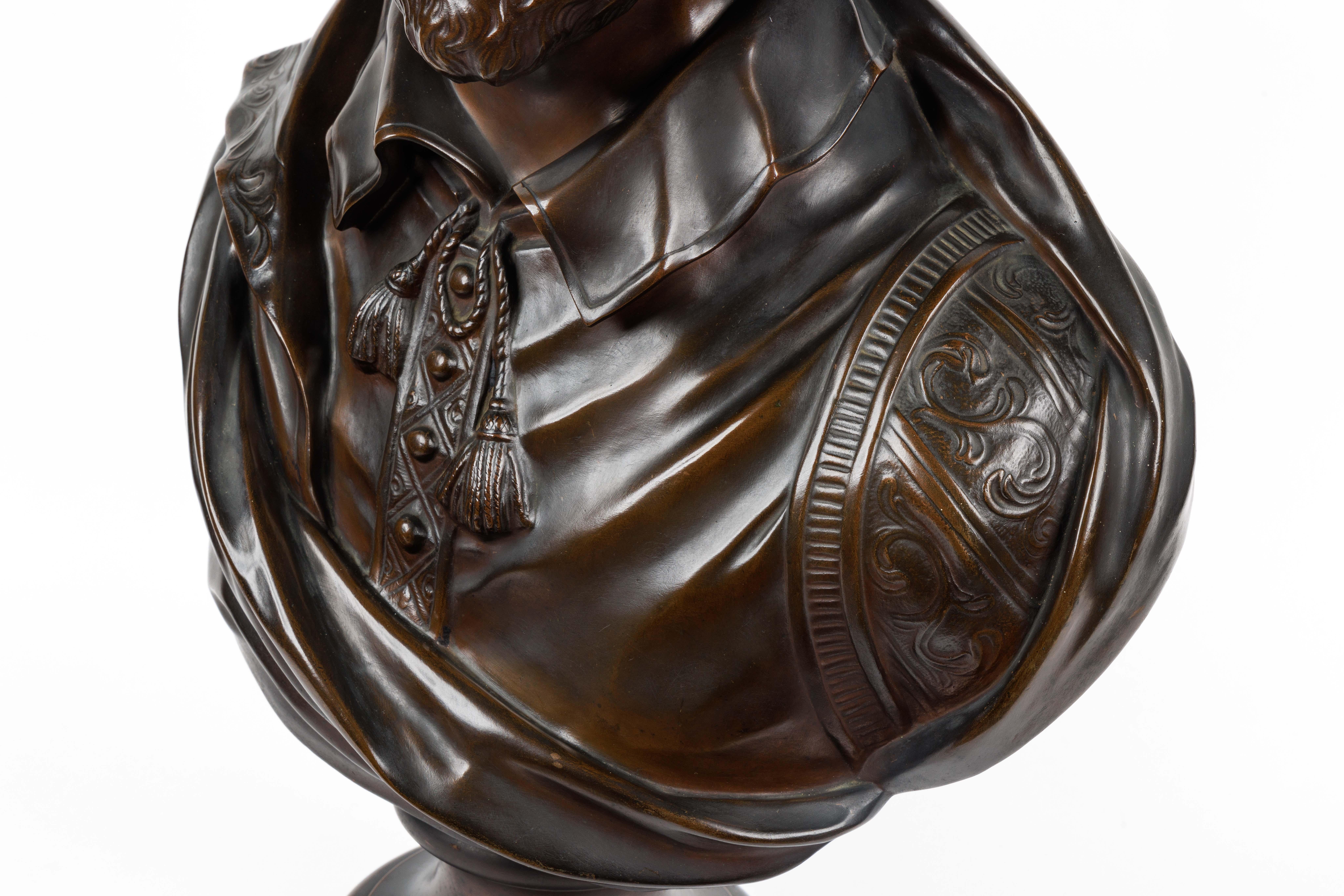 Busto monumental francés de bronce patinado de William Shakespeare, según Houdon Francés en venta